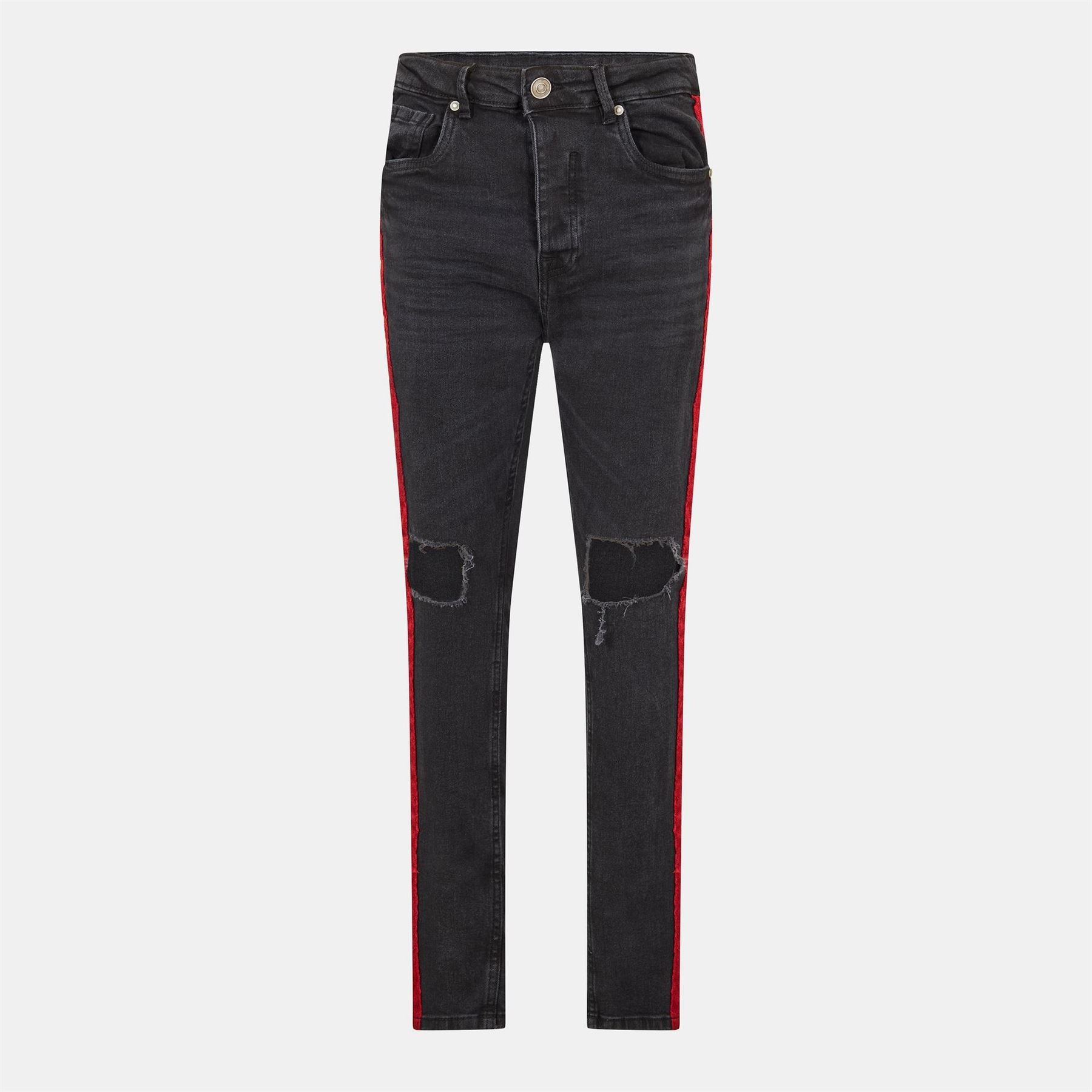 Brave Soul Fit Jeans With Contrast Side Seam Tape Detail