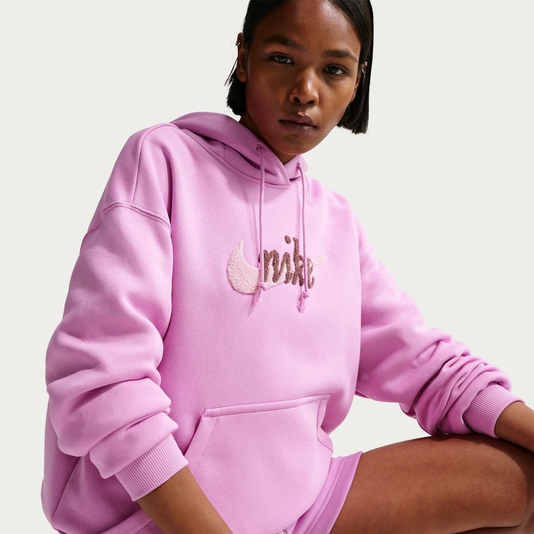 Nike Lacoste Lettering Hooded Neck Oversize Sweatshirt