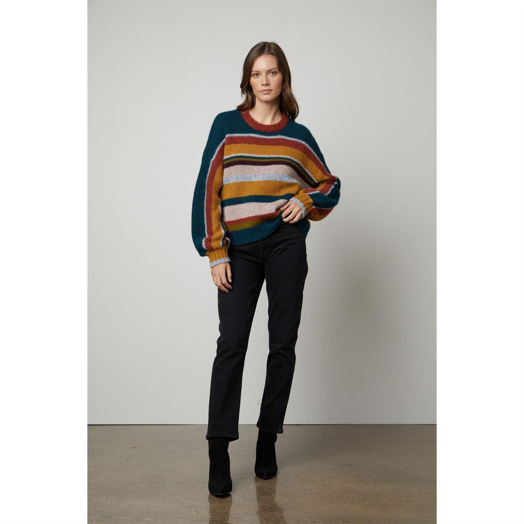 Velvet by Graham and Spencer Regular Fit Drop Shoulder Long Sleeve Sweater