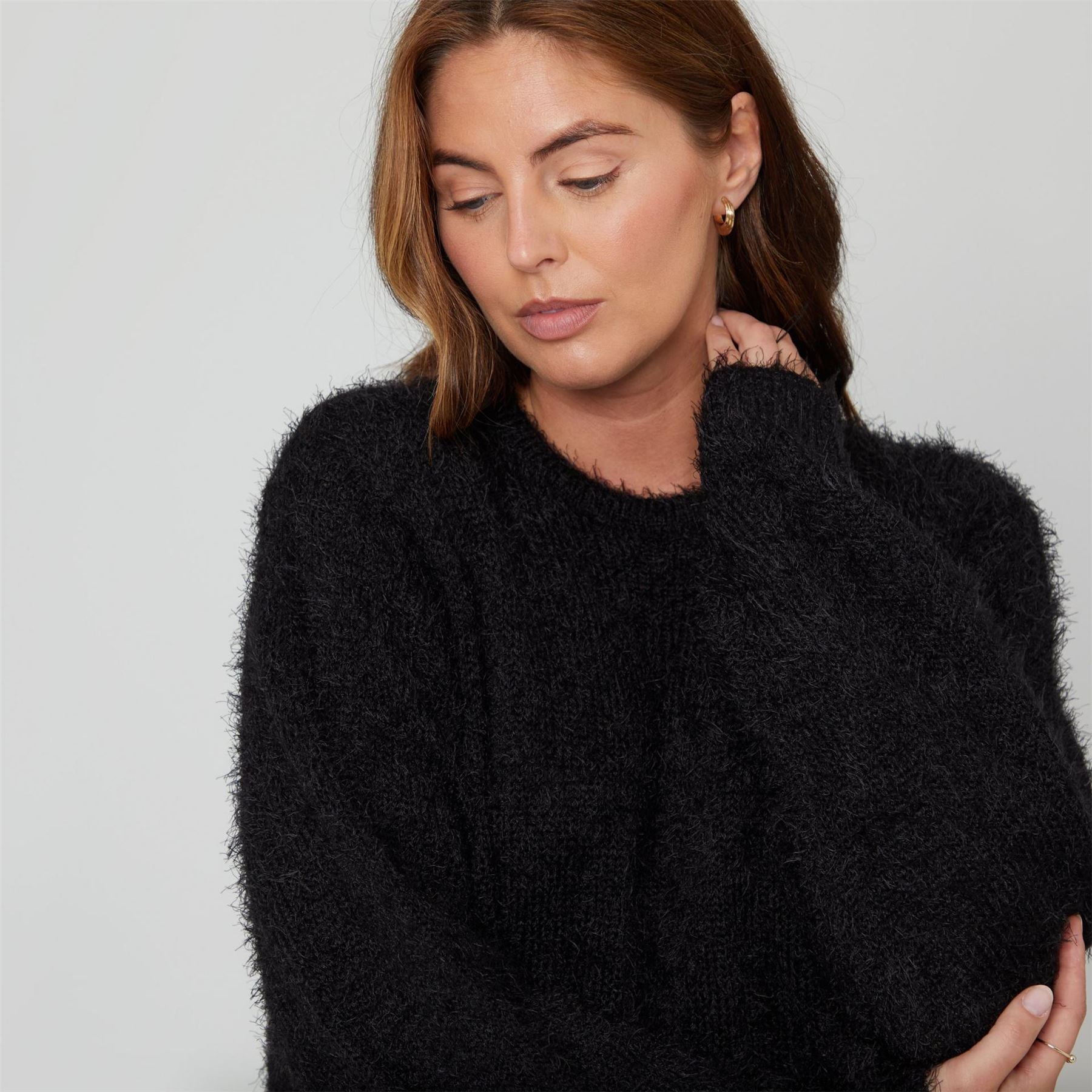 Be You Fluffy Relaxed Fit Crew Neck Sweater