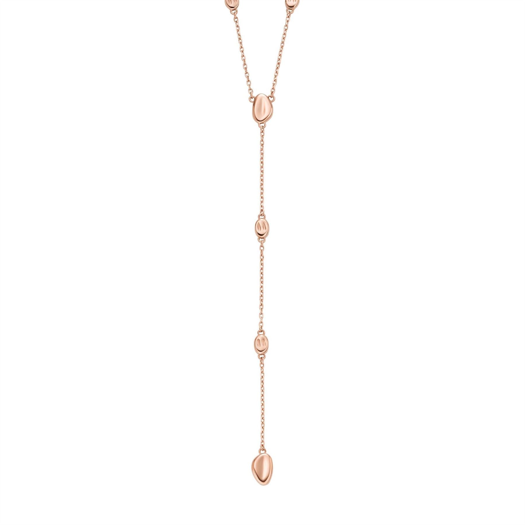 Skagen Anja Pebble Rose Gold Stainless Steel Y Necklace Skj1845791