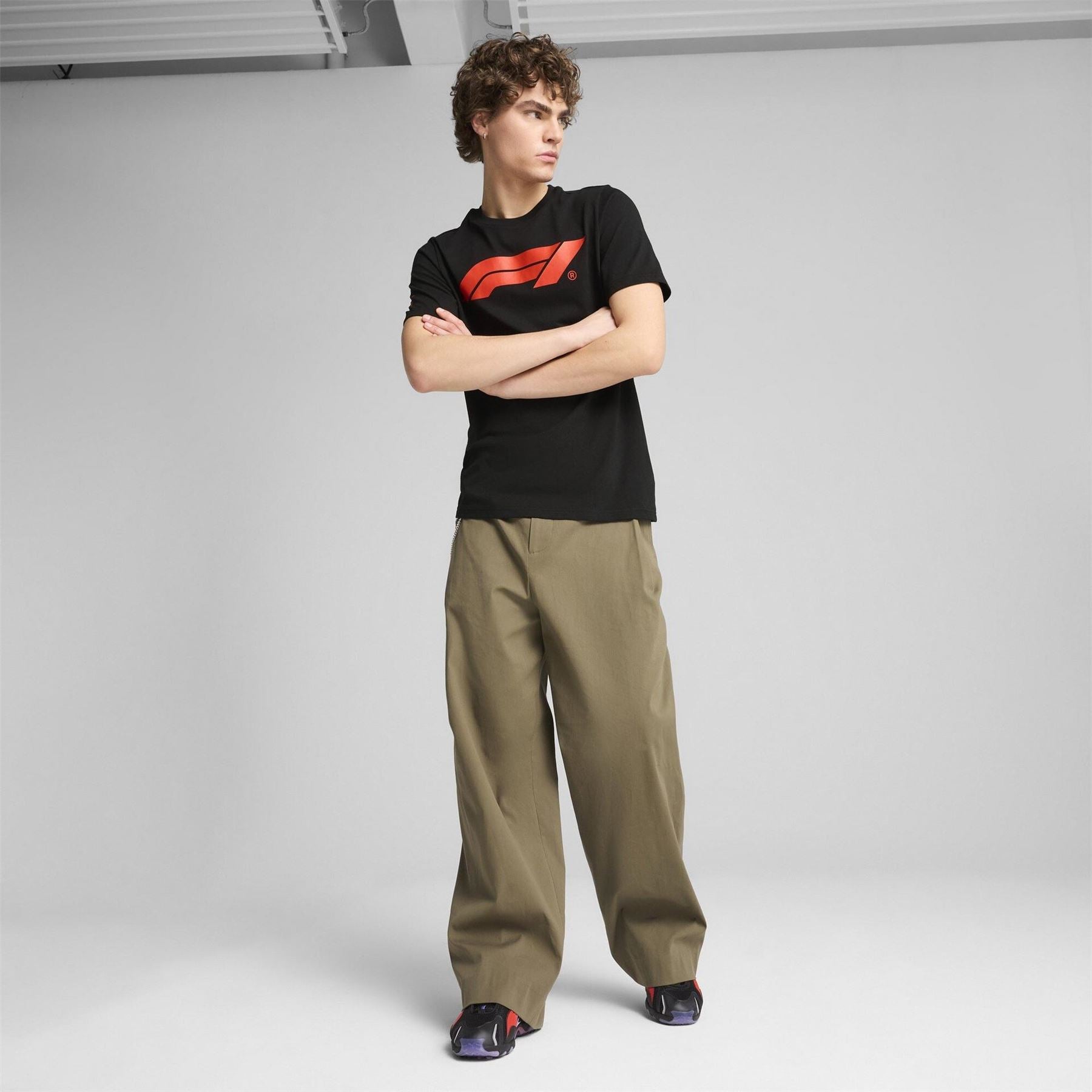 Puma Formula One Wordmark Crew Neck Short Sleeve T-Shirt