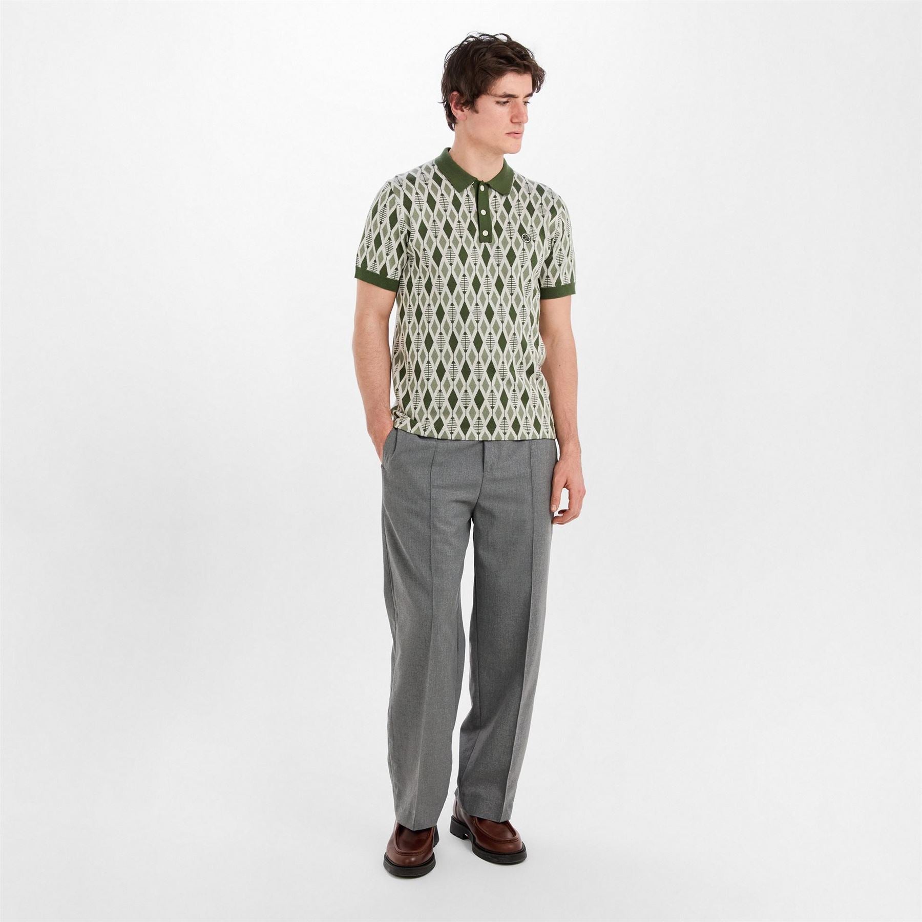 Pretty Green Roxy Knitted Short Sleeve Polo Shirt