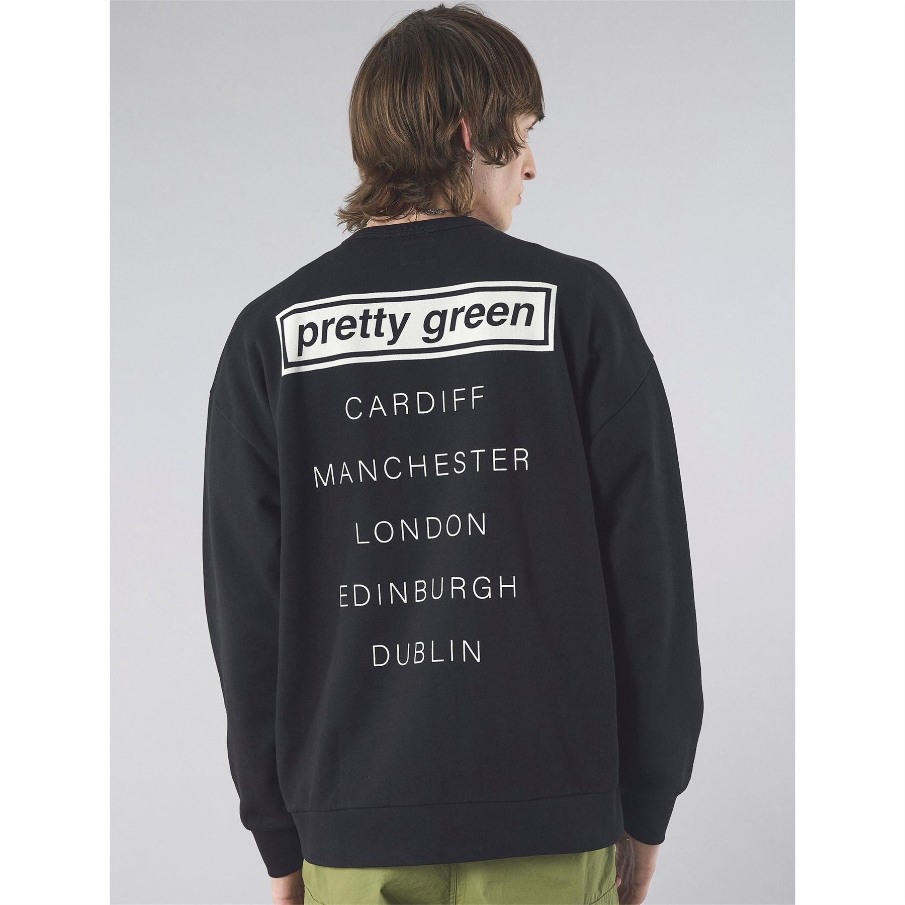 Pretty Green Porsche Regular Fit Lettering Graphic Sweatshirt