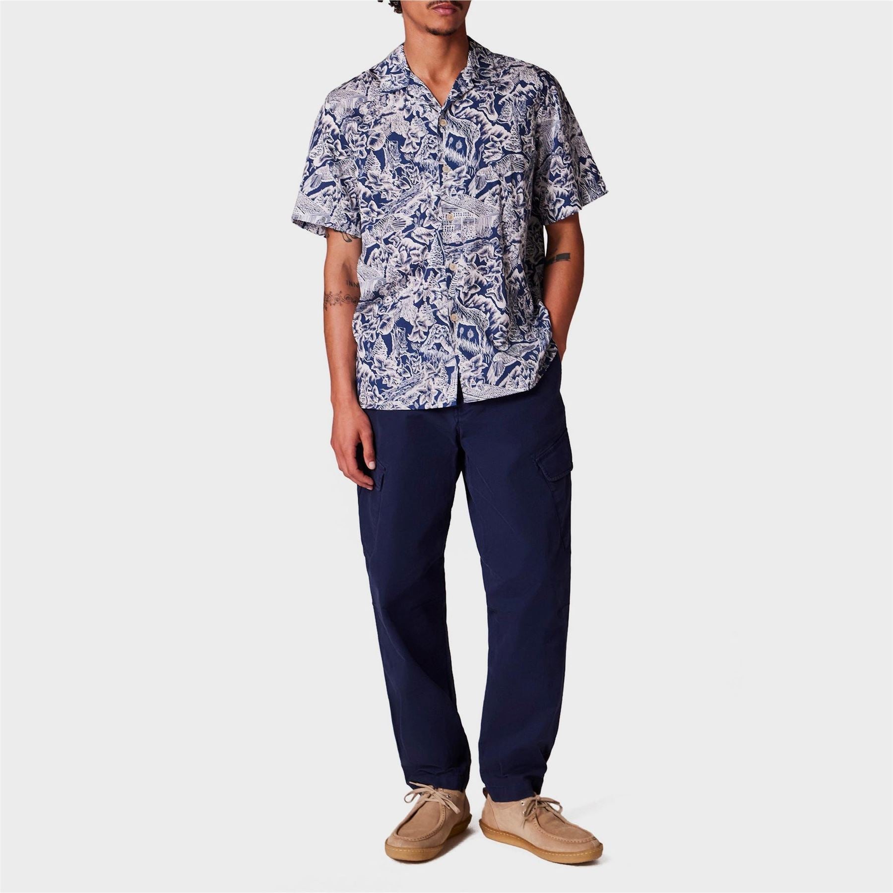 PS Paul Smith Short Sleeve Patterned Tailored Fit Shirt