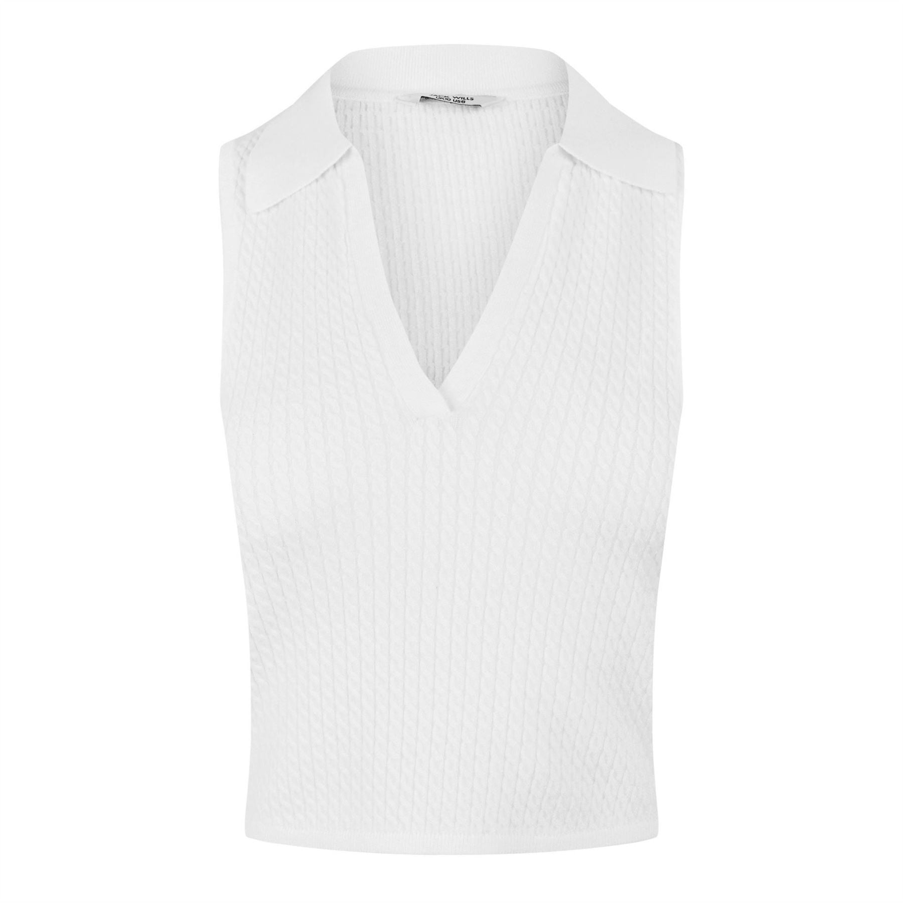 Jack Wills Cable Stitch Polo Sweater Vest