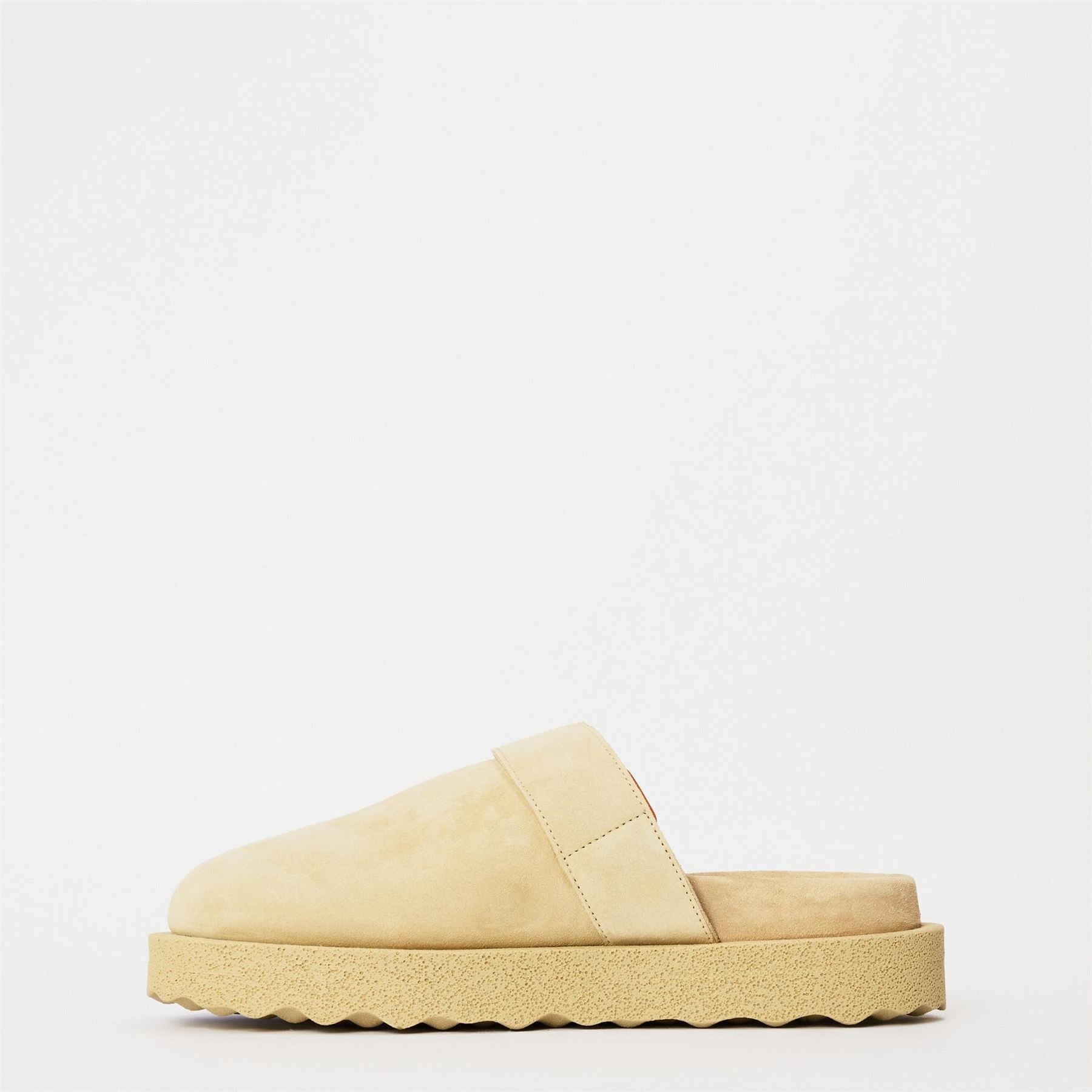 Off White Block Heel Closed Toe Shuv Clogs