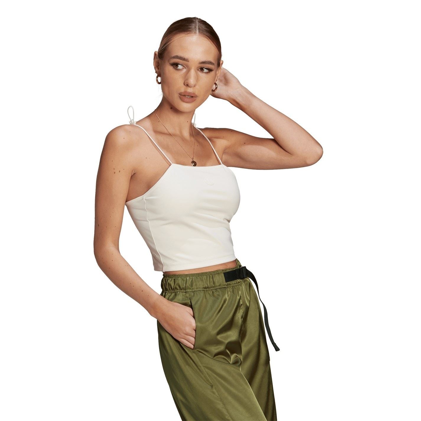 adidas Originals Cropped Slim Fit Square Neck Tank