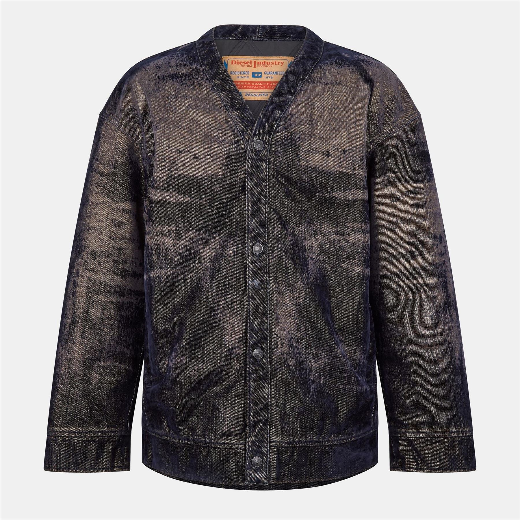 Diesel Solid Patterned Denim Jacket