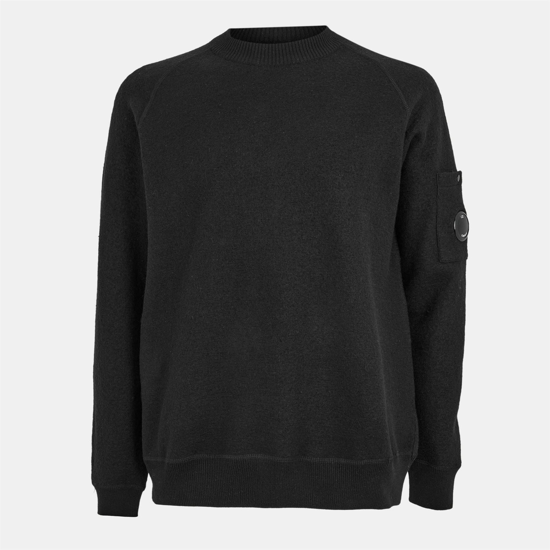CP Company Wool Blend Crew Neck Raglan Sleeve Sweater