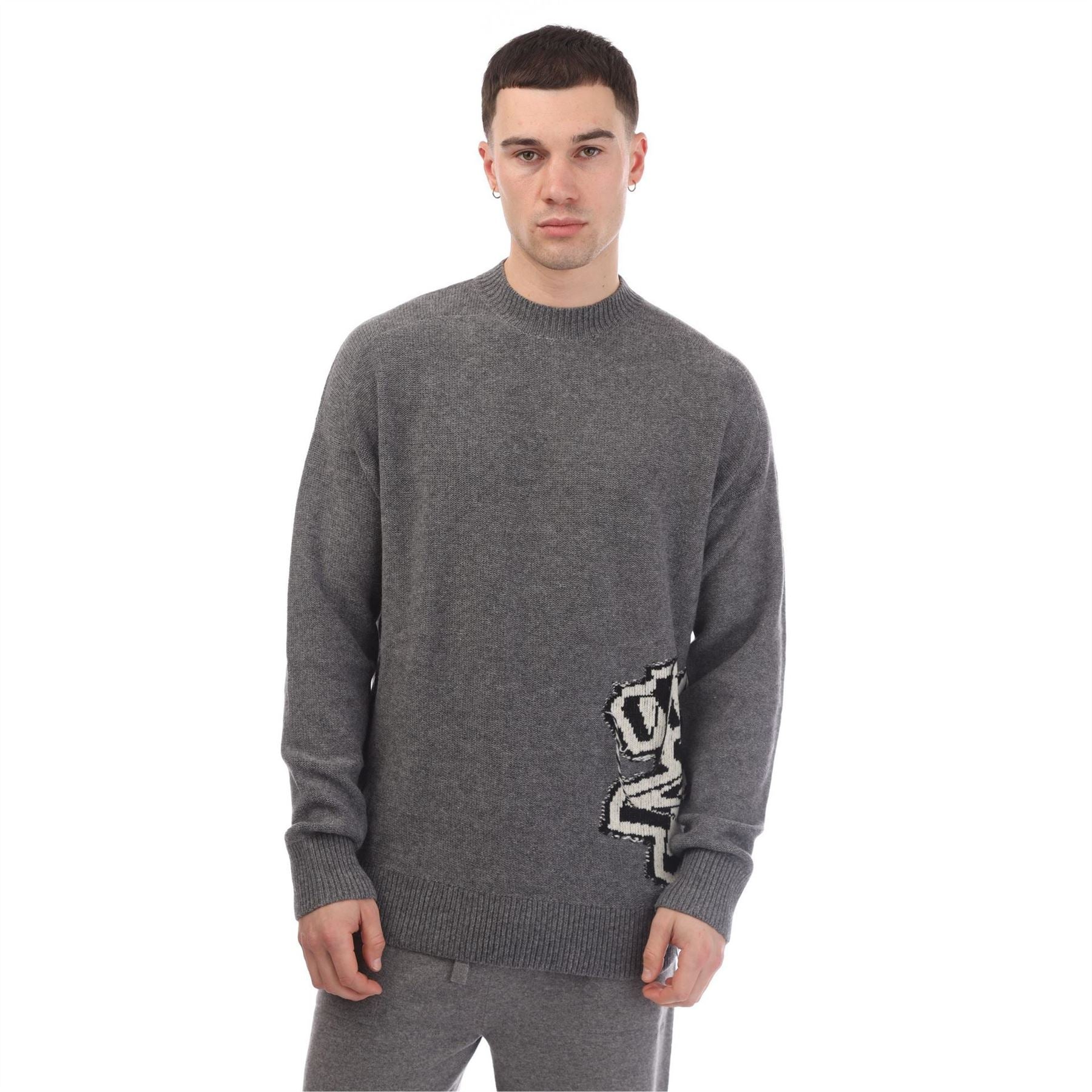 Off White  Chunky Crew Knitted Sweater