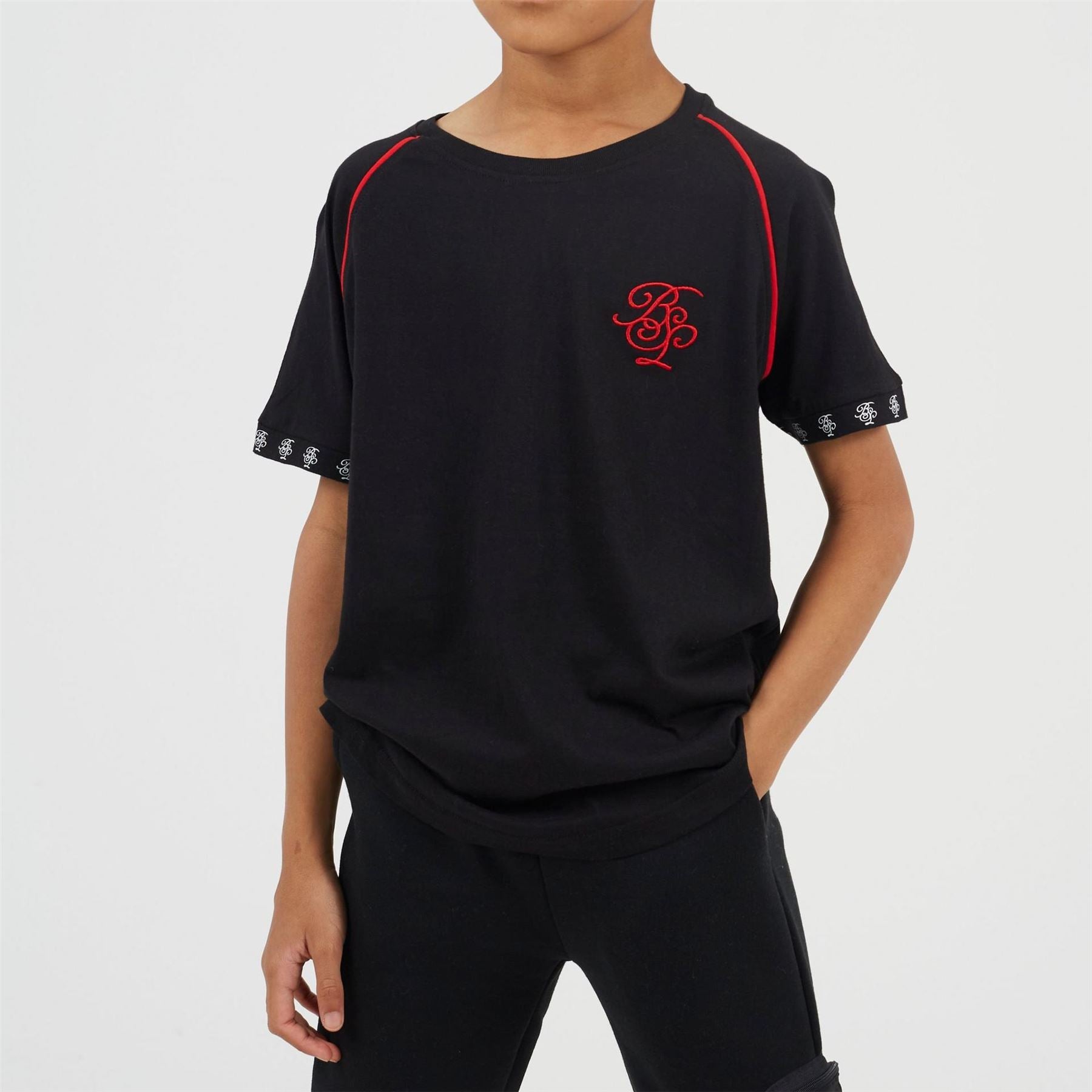 Brave Soul Embroidered Crew Neck Raglan Sleeve Baseball T-Shirt