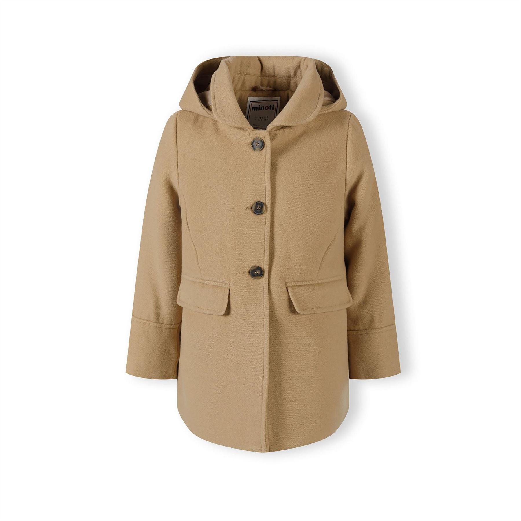 Minoti Girls Padded Coat With Button Fastening Beige
