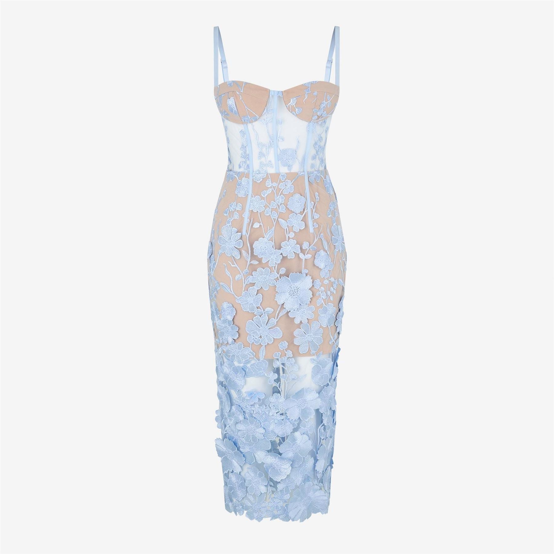 Jarlo Mila Sweetheart Neck Midi Corsetry Dress