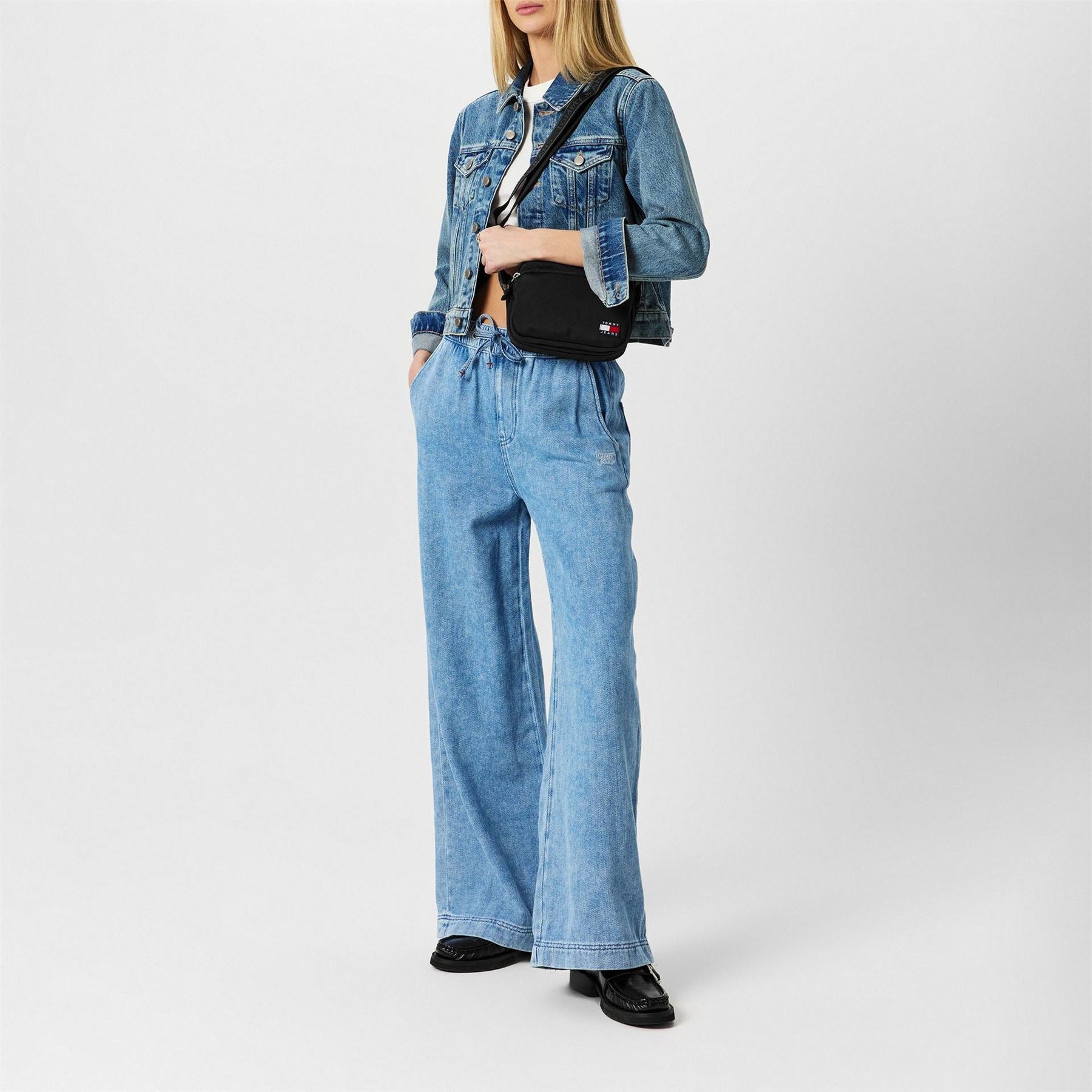 Tommy Jeans Twill Denim Long Palazzo Trousers