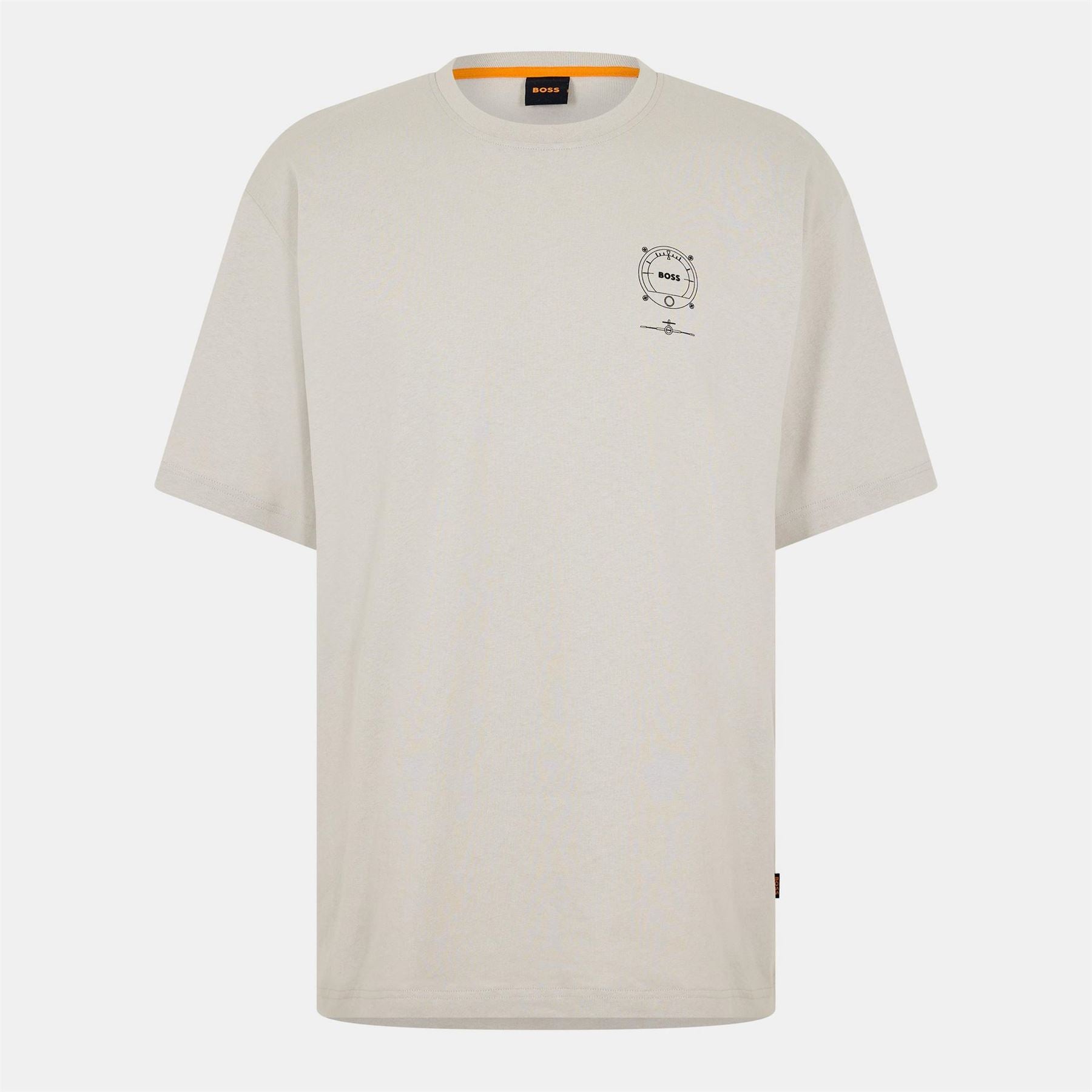 Boss Graphic Crew Neck Drop Shoulder Jersey T-Shirt