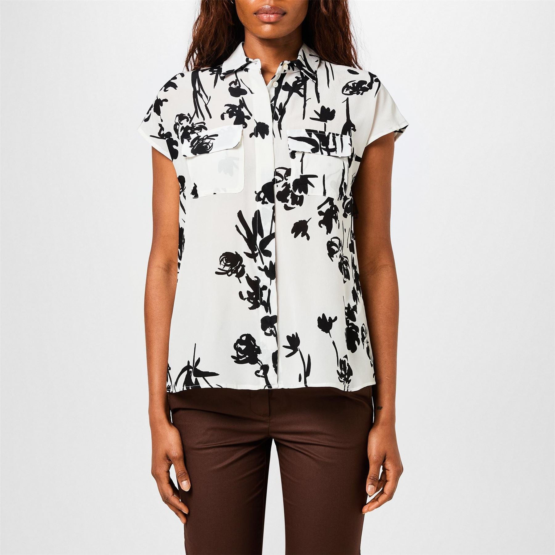 Marella Floral Print Short Sleeve Patterned Shirt