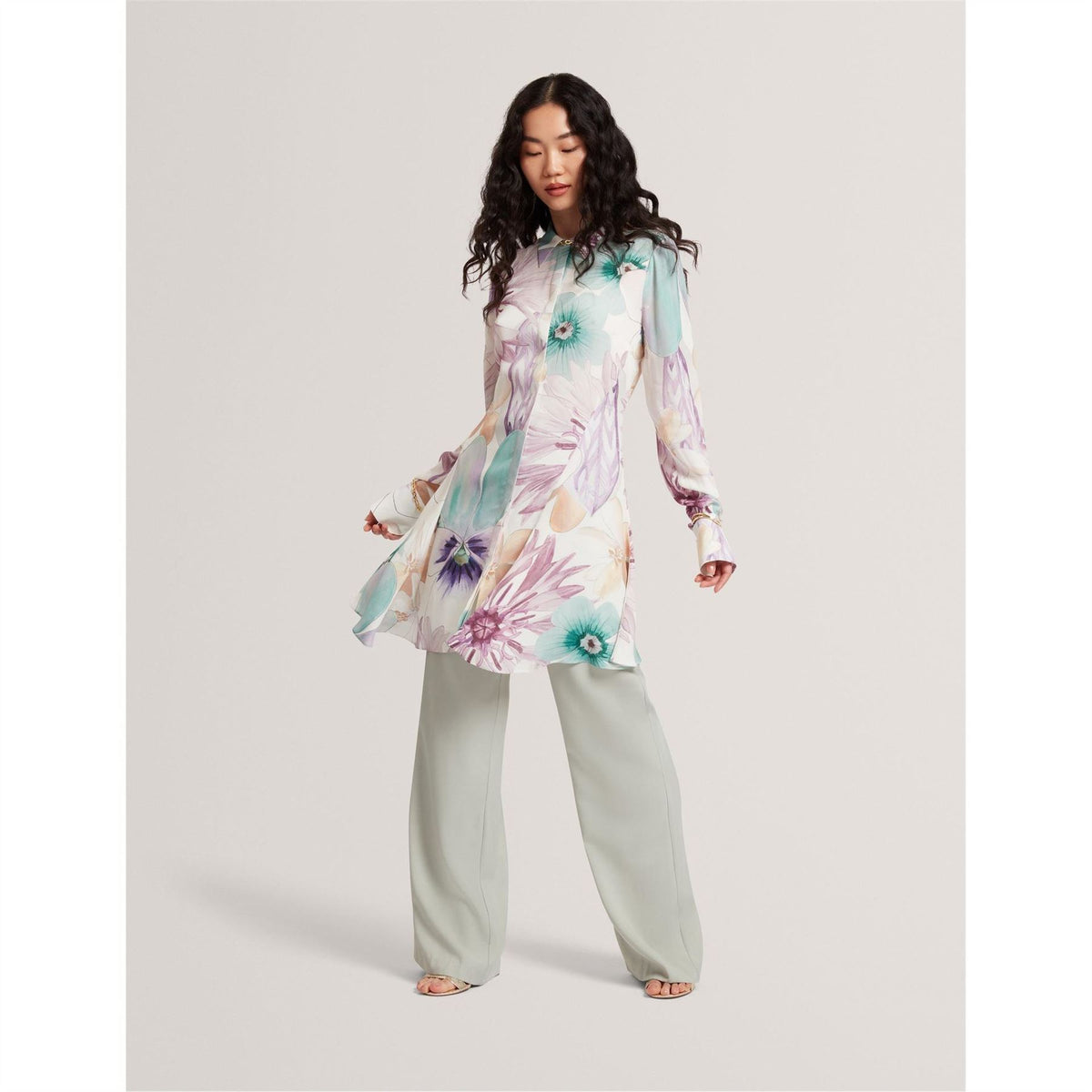 Ted Baker Mini Long Sleeve Shirt Dress