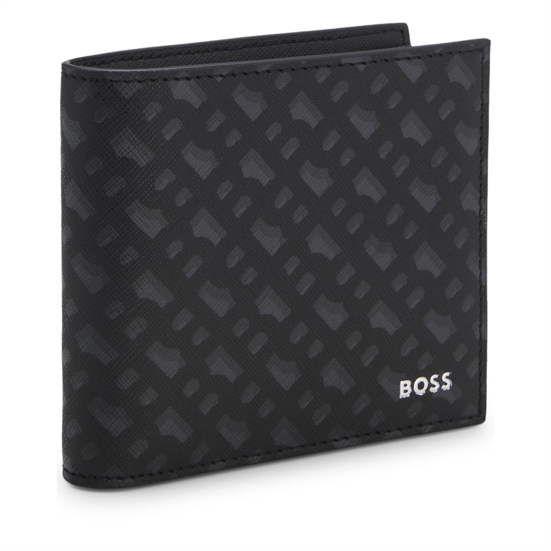 Boss Zair Geometric Patterned Billfold Wallet