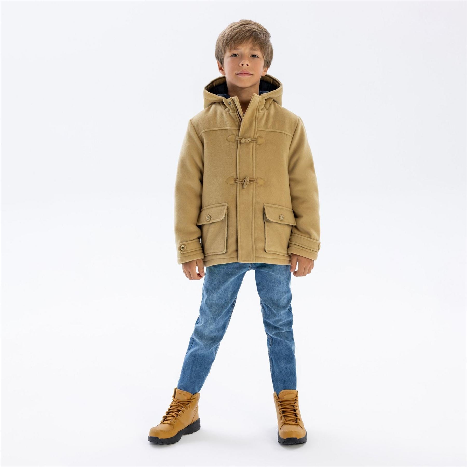 Minoti Boys Padded Jacket With Toggle Fastenings Beige