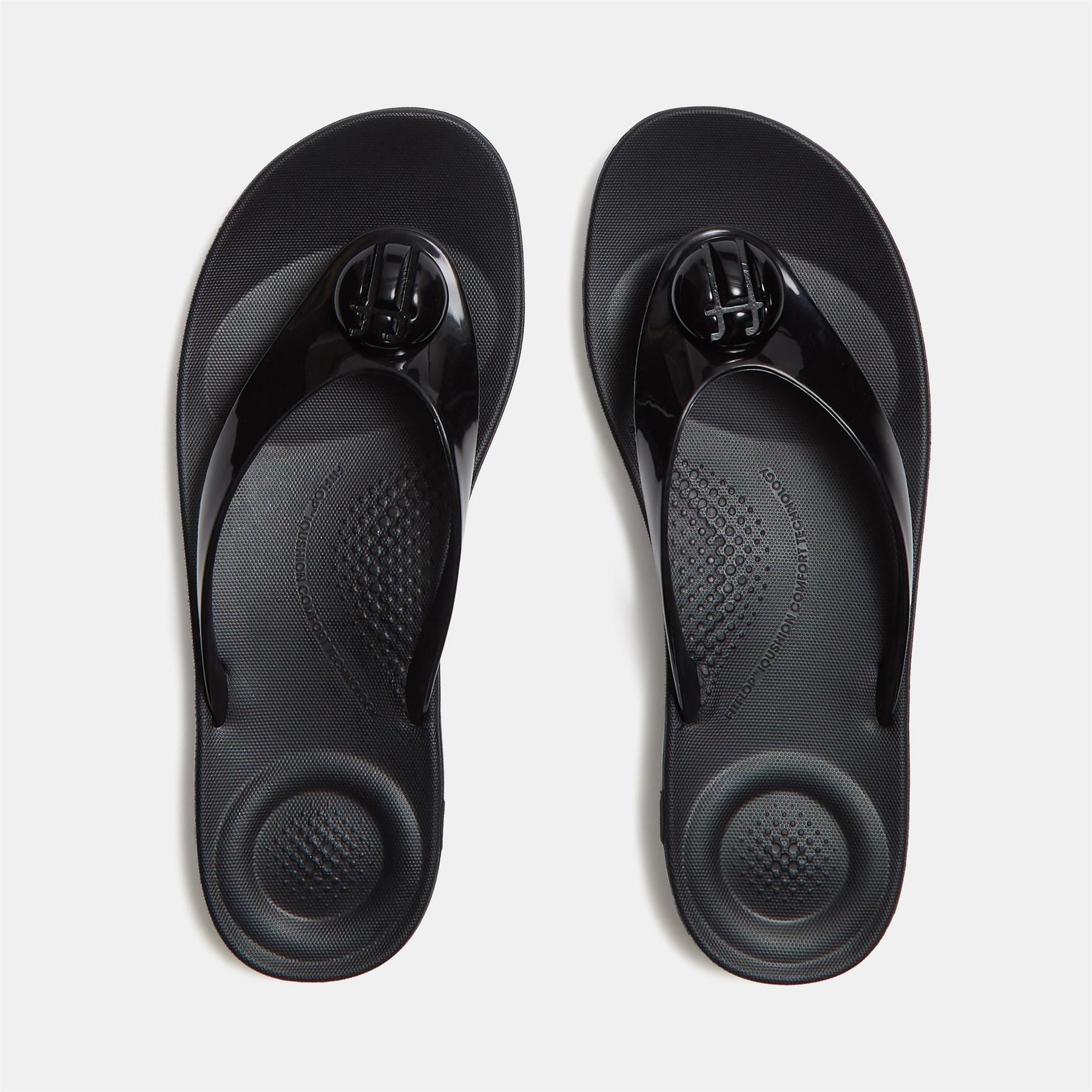 Fitflop Glossy Button Flip Flops