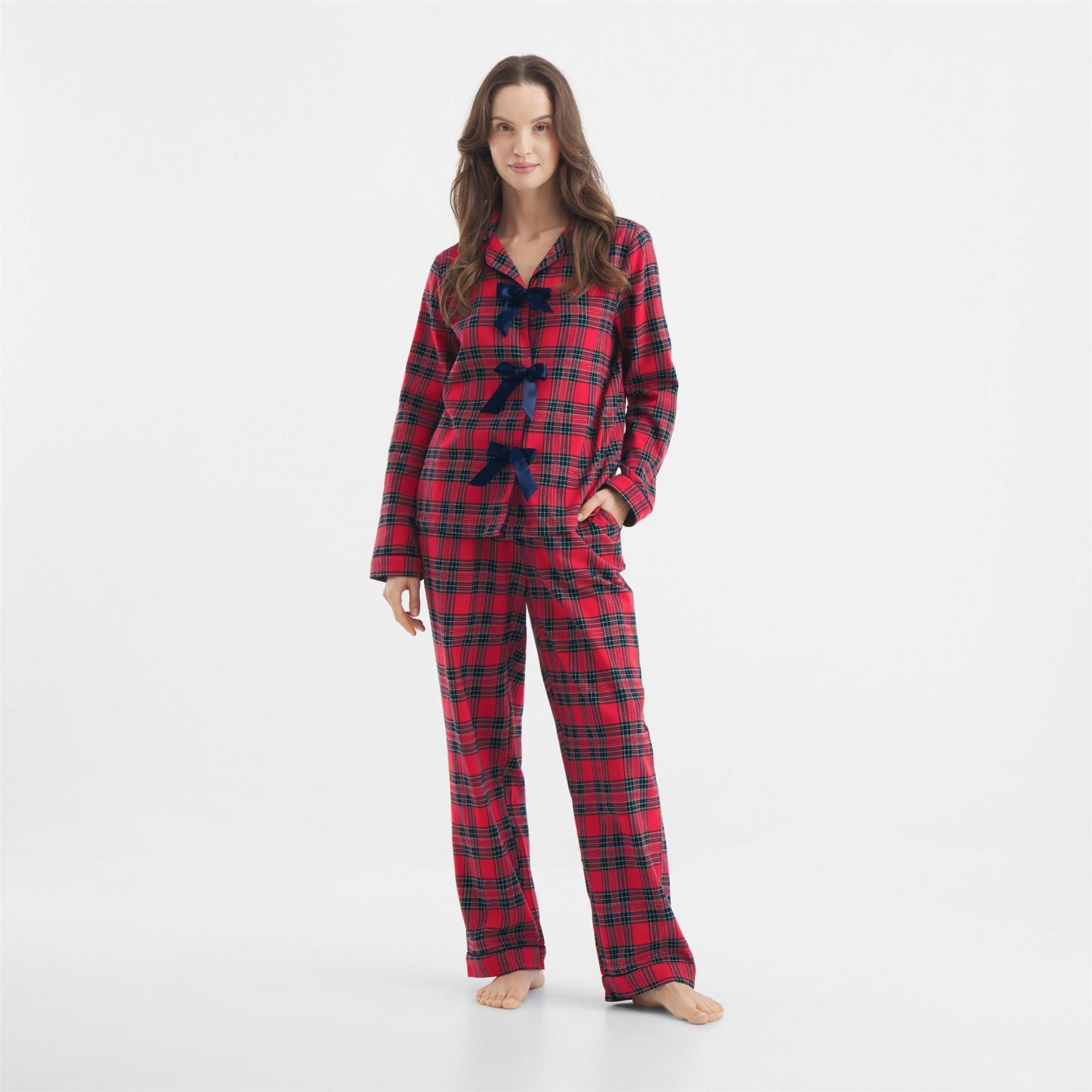 Chelsea Peers Bow Tie Long Sleeve Pyjama Set