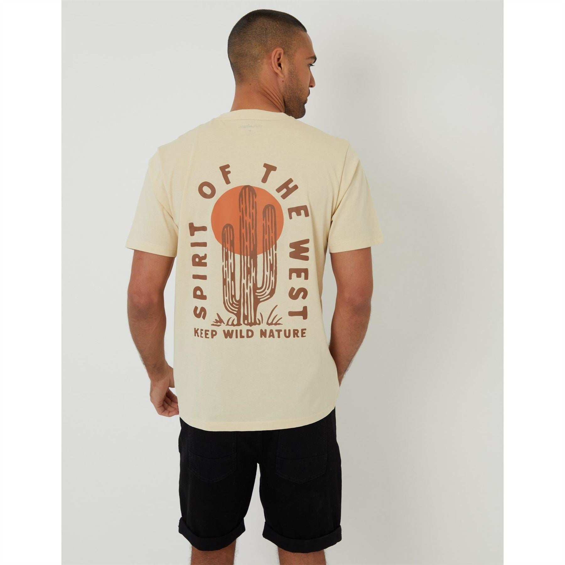 Threadbare Regular Fit Cacti Crew Neck T-Shirt
