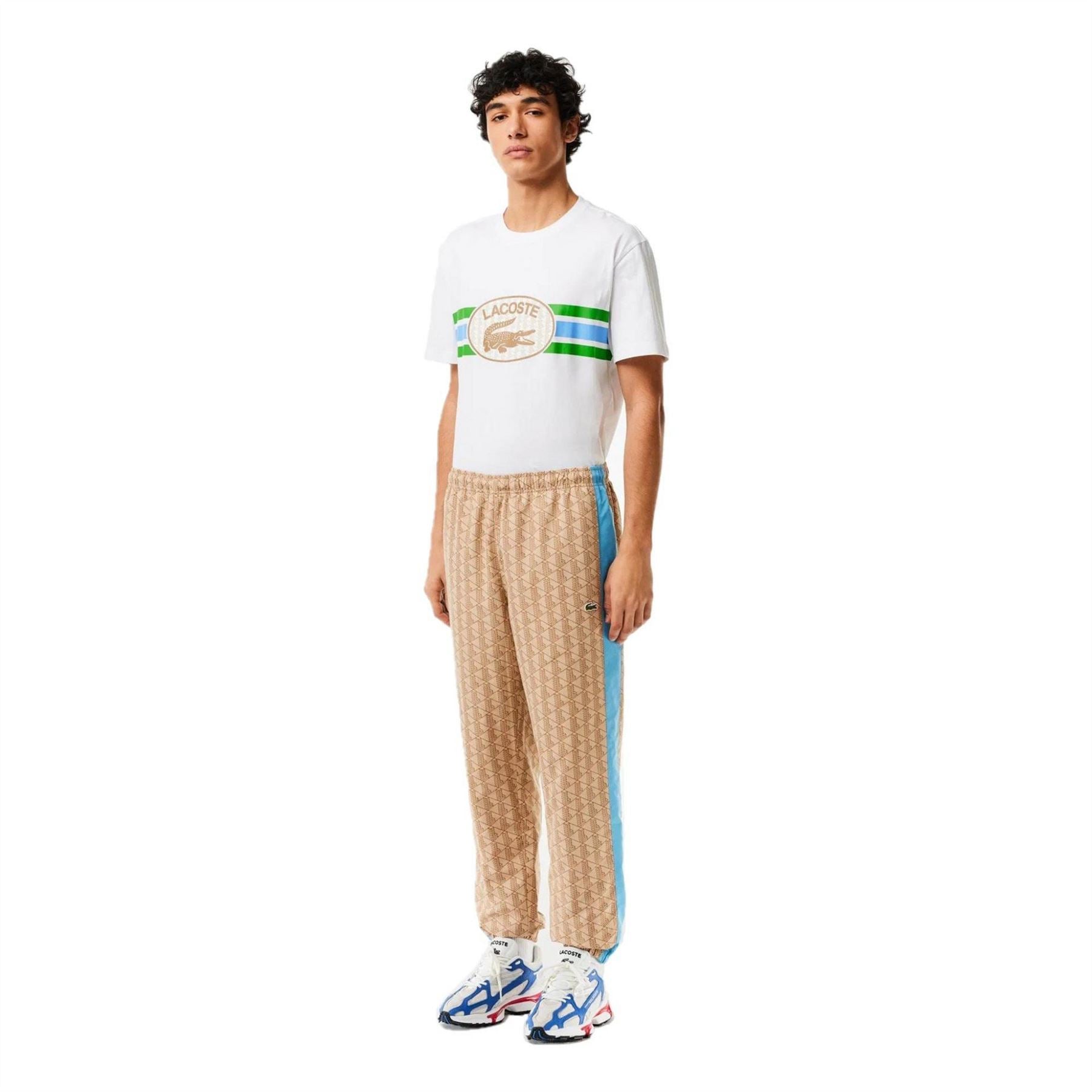Lacoste Geometric Side Stripes Slim Cut Track Pants