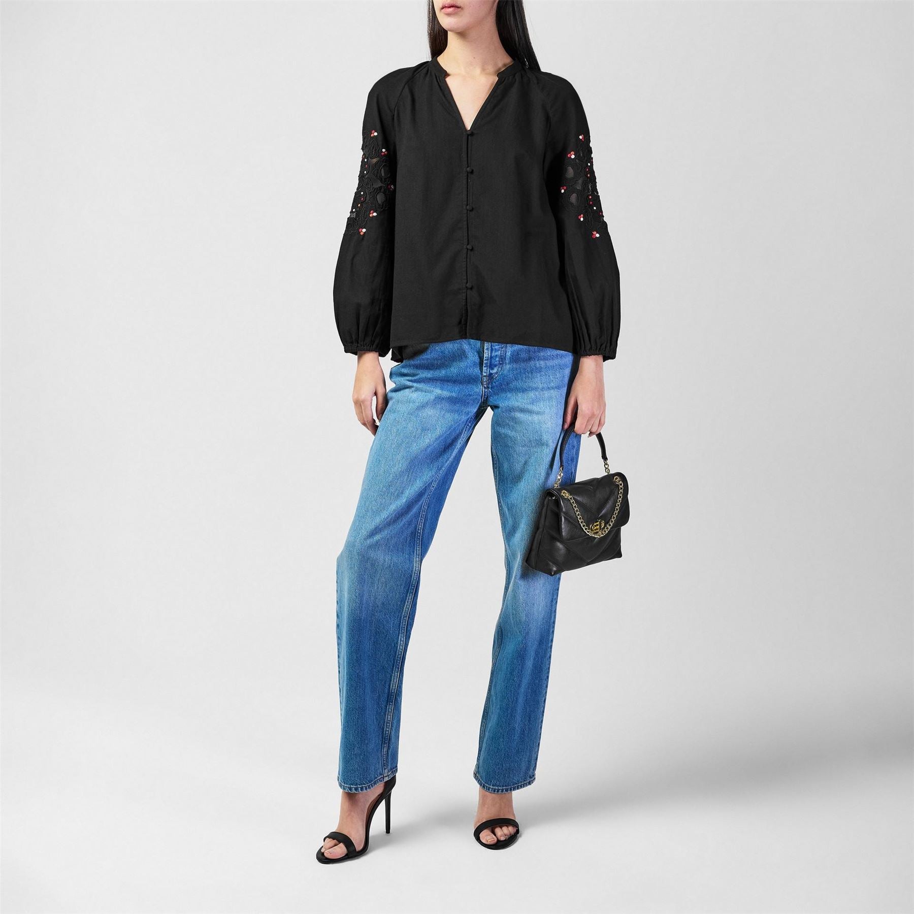 Great Plains Long Sleeve Embroidered Blouse