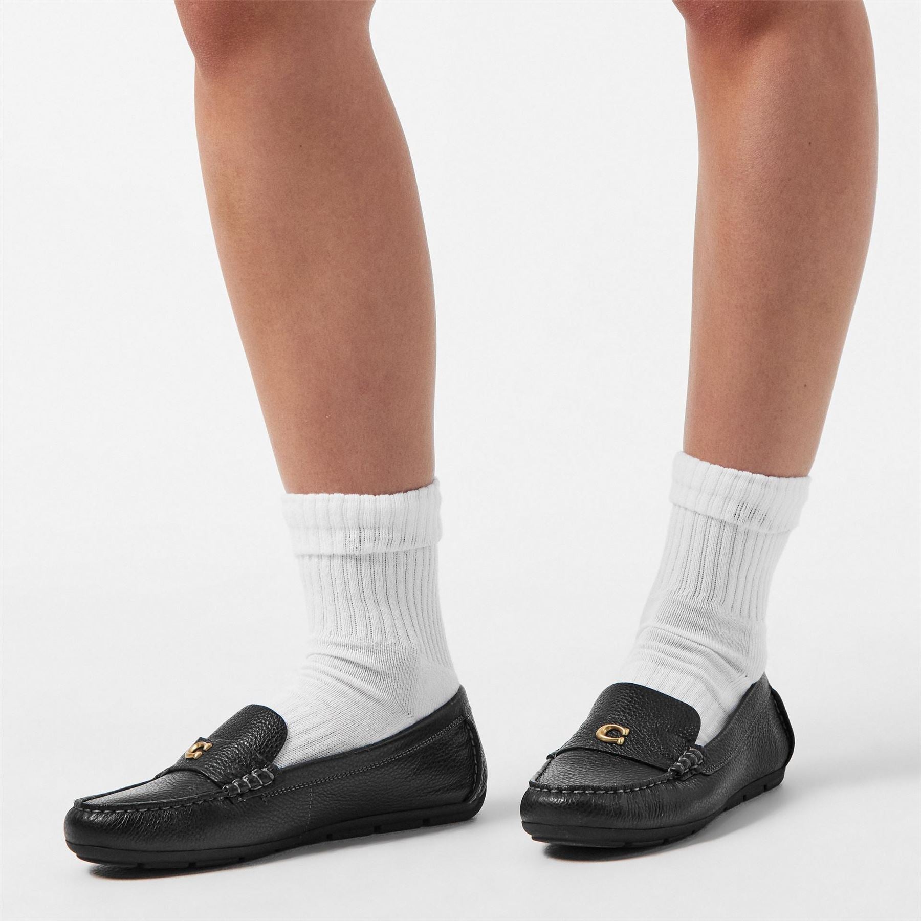 Coach C Driver Round Toe Penny Loafers