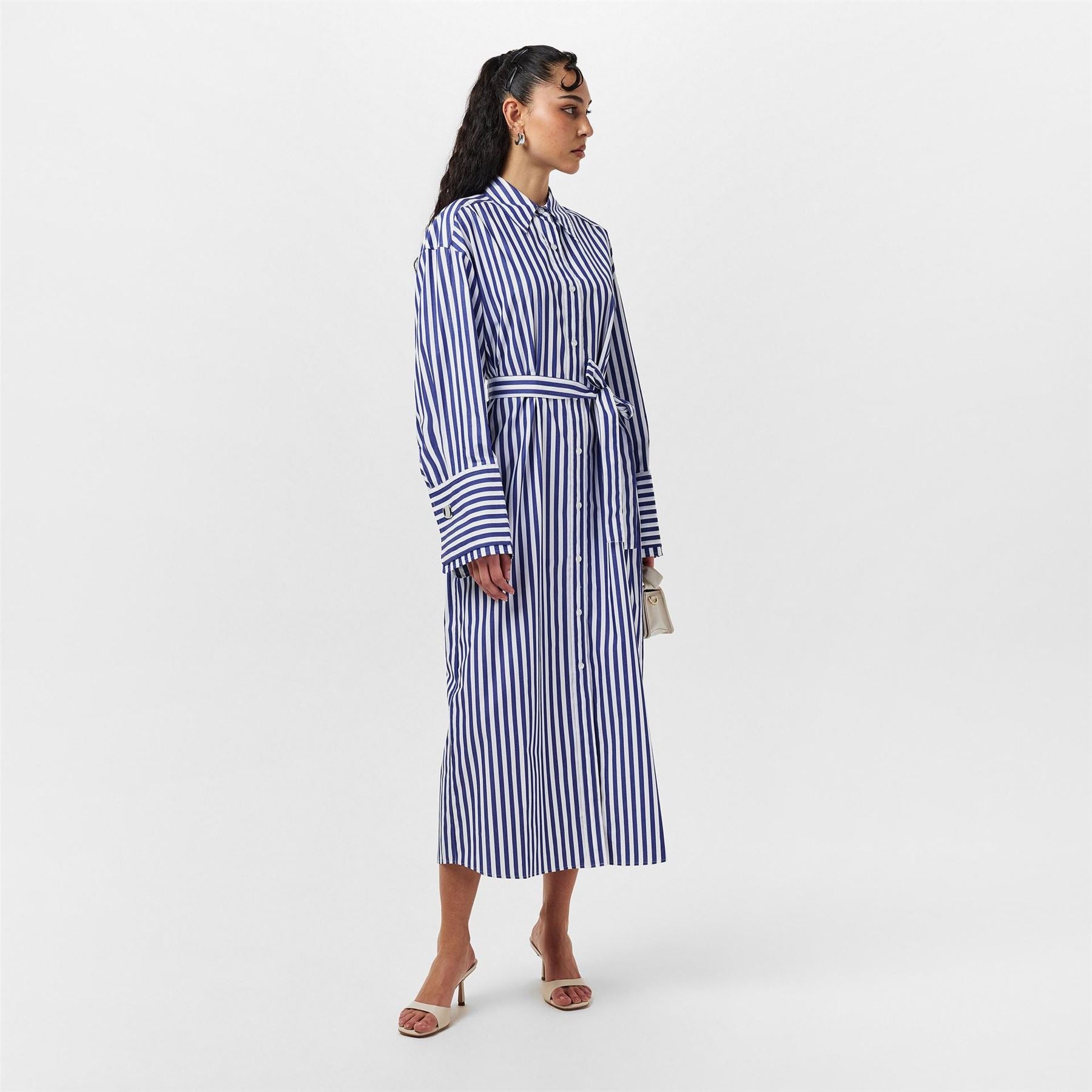Hugo Collared Neck Midi Dress