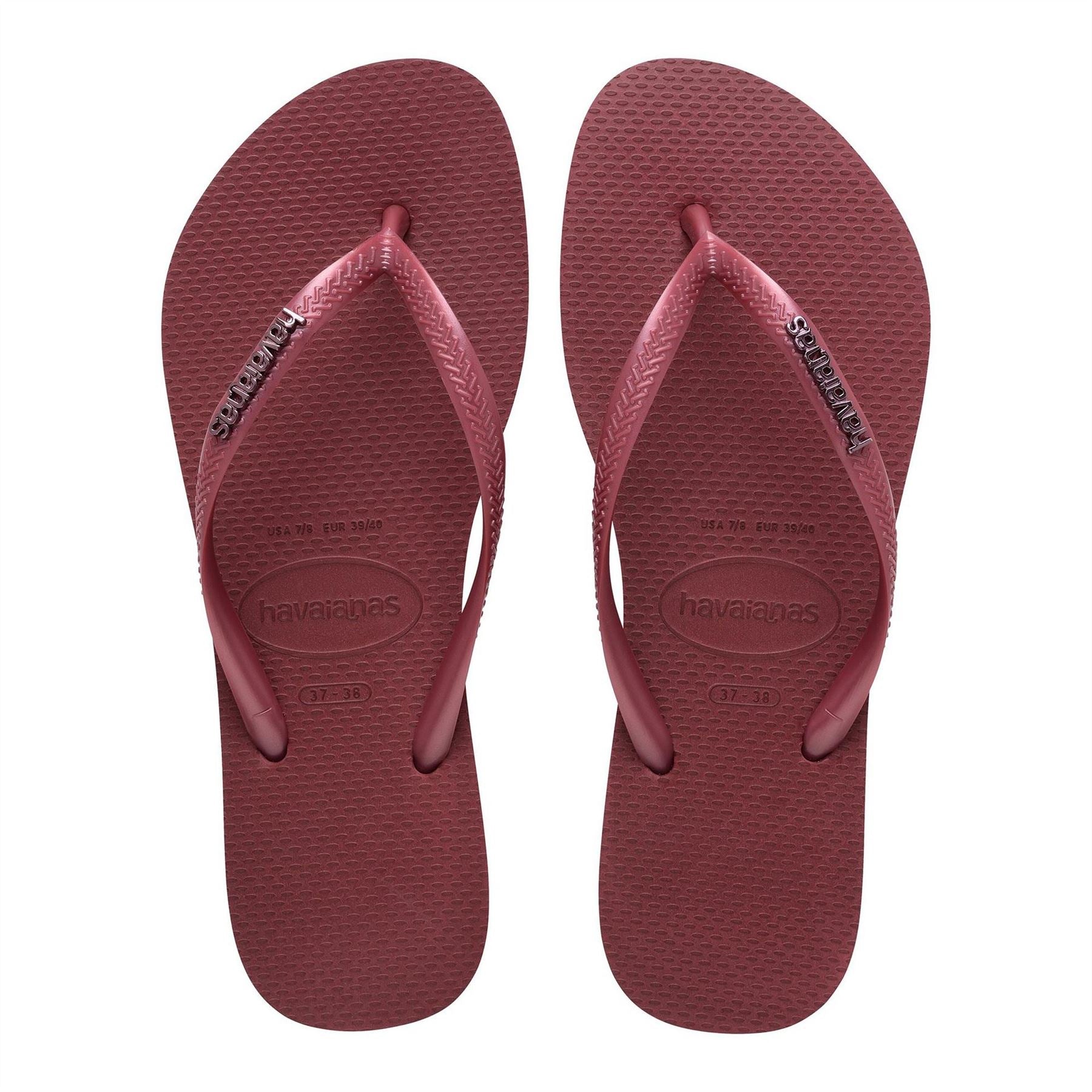 Havaianas Slim Textured Flat Heel Flip Flops