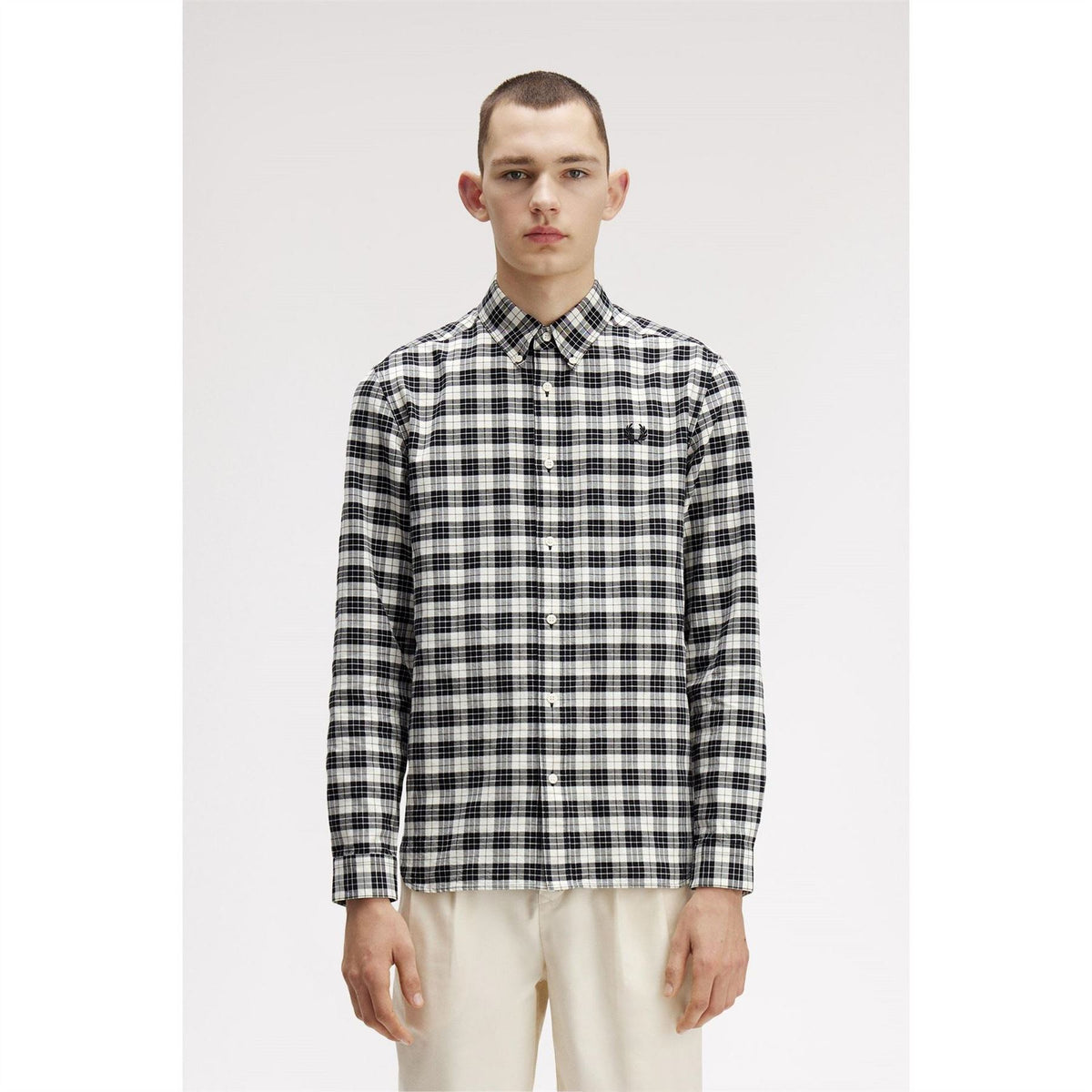 Fred Perry Tartan Long Sleeve Oxford Shirt