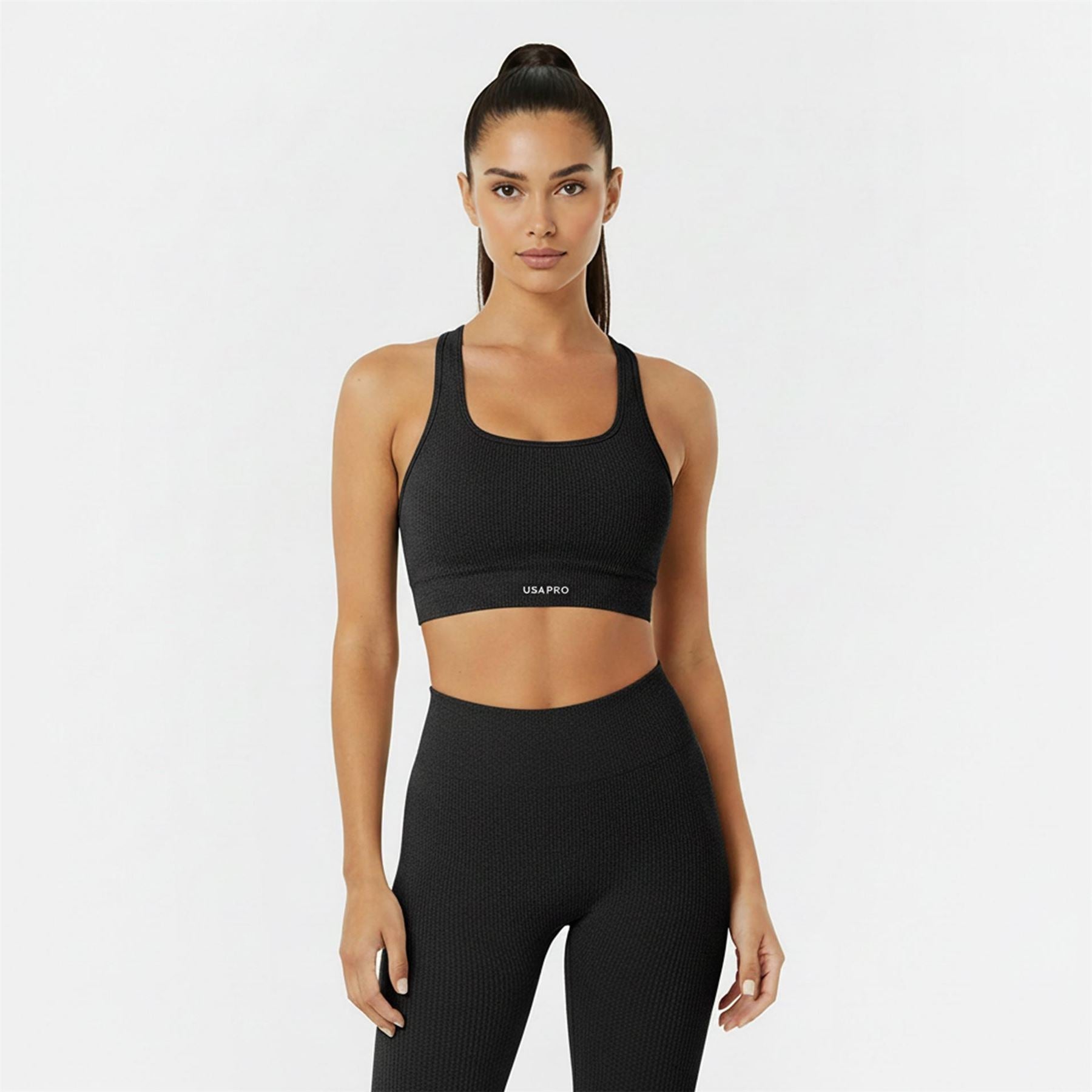 USA Pro Womens Pro Seamless Ribbed Bra