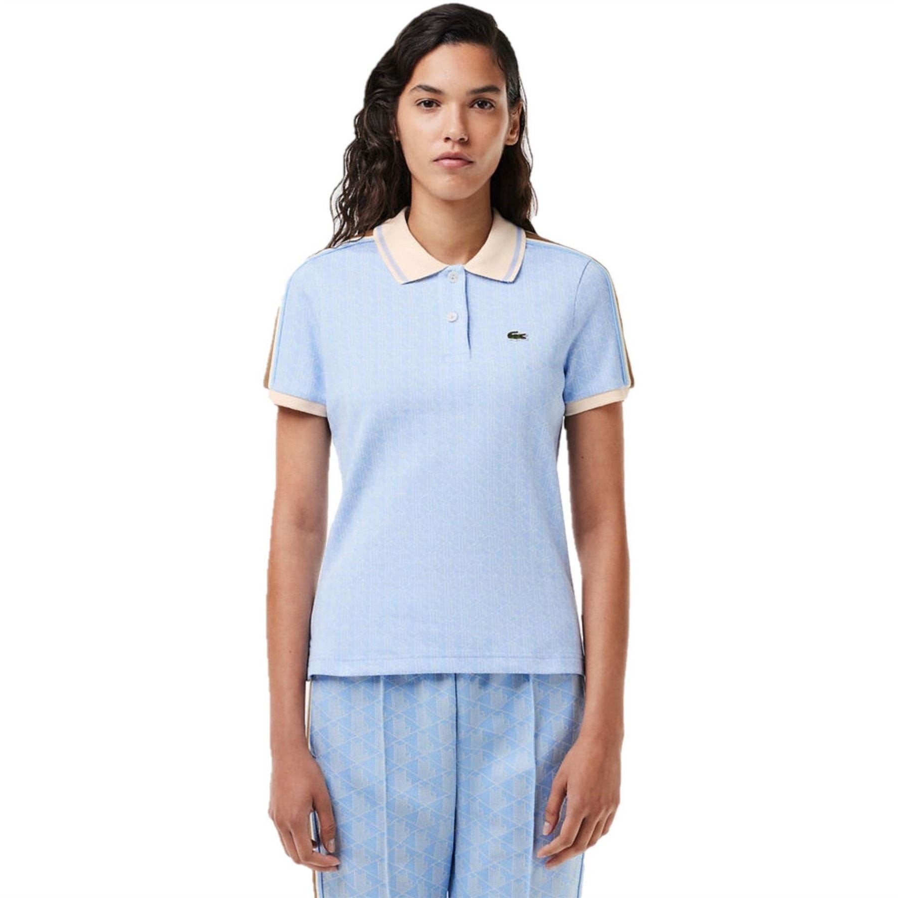 Lacoste Monogram Jacquard Short Sleeve Polo Shirt