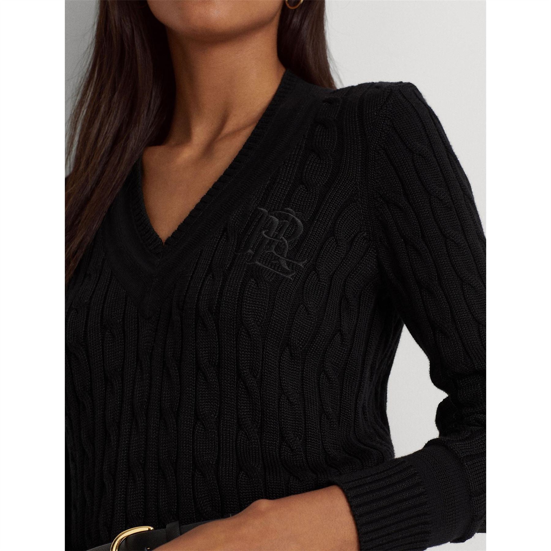 Lauren by Ralph Lauren V-Neck Long Sleeve Regular Fit Sweater
