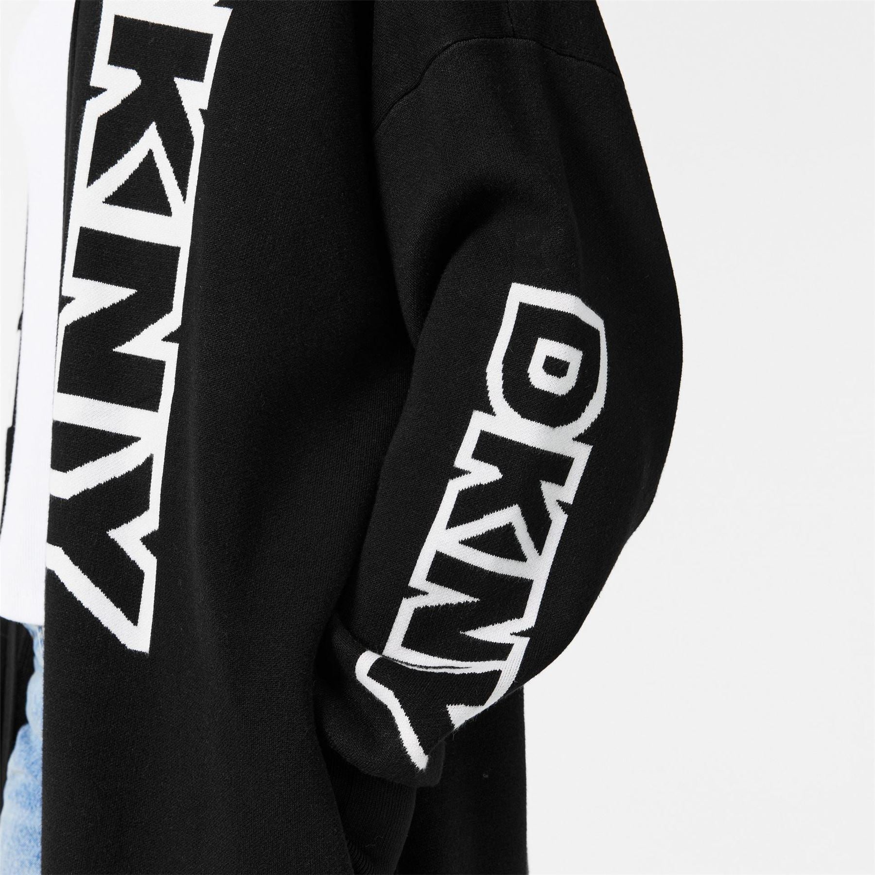 DKNY Exploded Textured Knit Relaxed Fit Cardigan