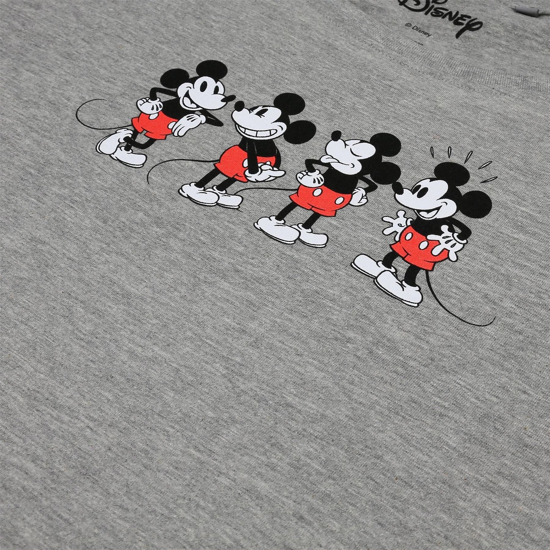 Disney Mickey Mouse Logo Print Rolled Cuff T-Shirt