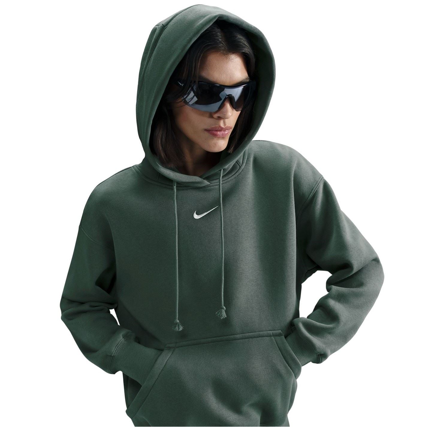 Nike Phoenix Fleece Oversize Fit Drop Shoulder Long Sleeve Hooded Neck Sweatshirt