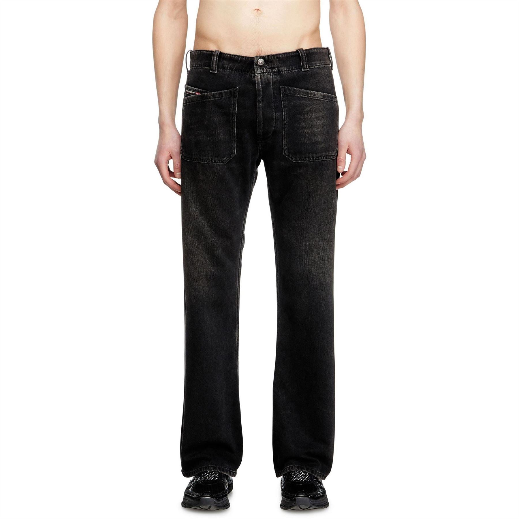 Diesel Wide Leg Tapered Fit Jeans