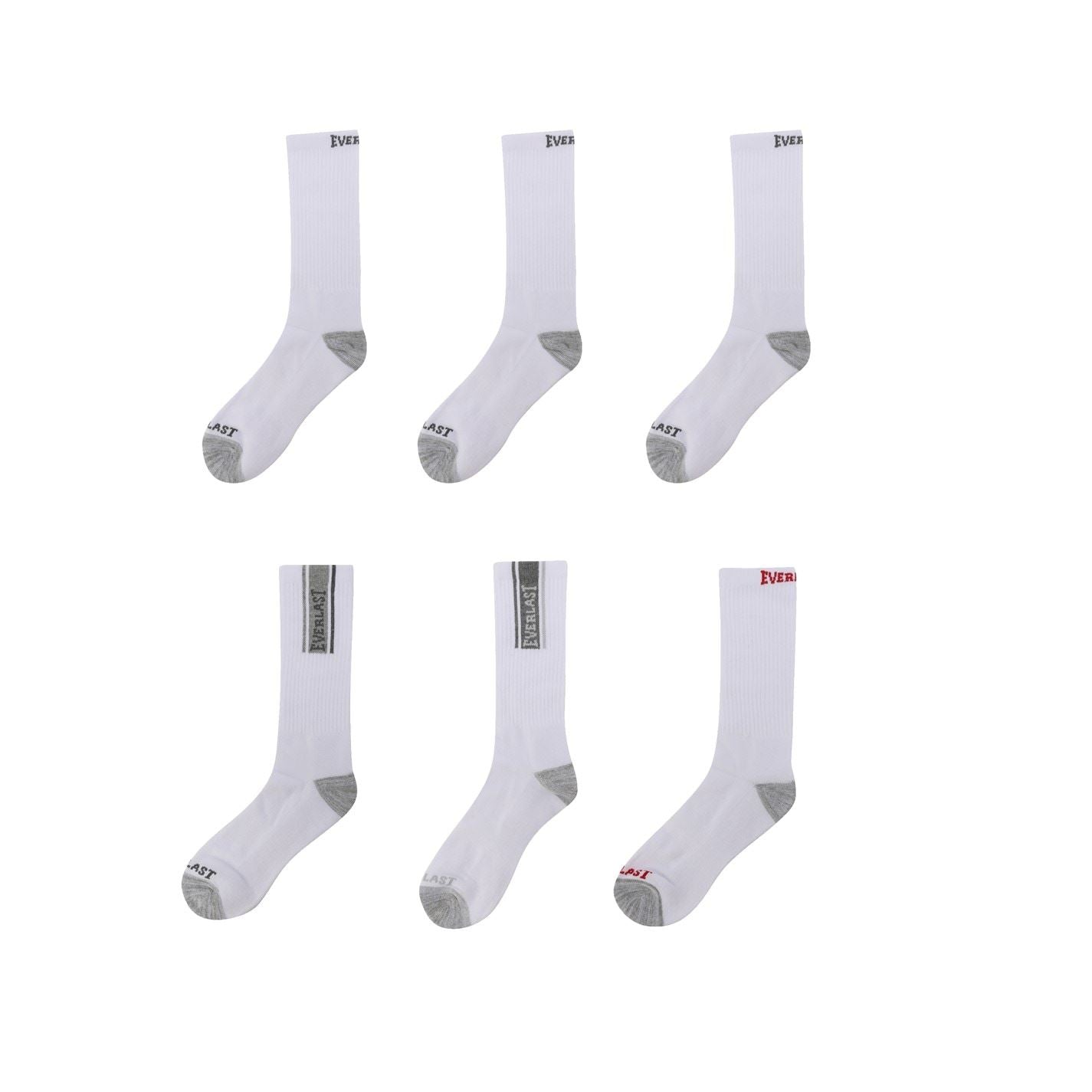 Everlast Mens 6pk Crew Sock