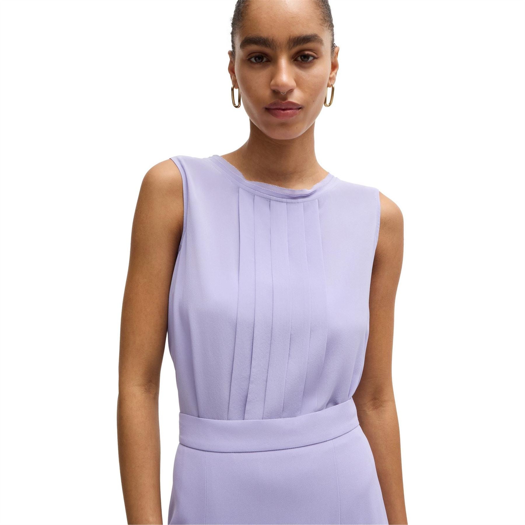 Boss Jewel Neck Sleeveless Regular Fit Blouse