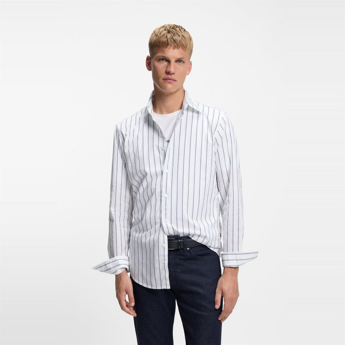 Boss Button Down Collar Collared Neck Long Sleeve Shirt