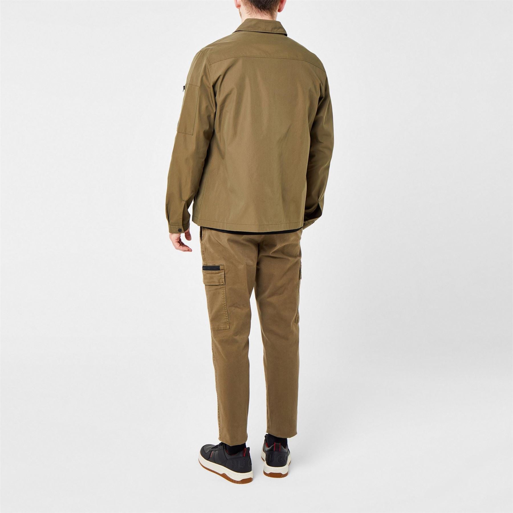 Hugo HUGO Emmond Cotton Long Sleeve Zip Overshirt   Contemporary Design with Logo Detail