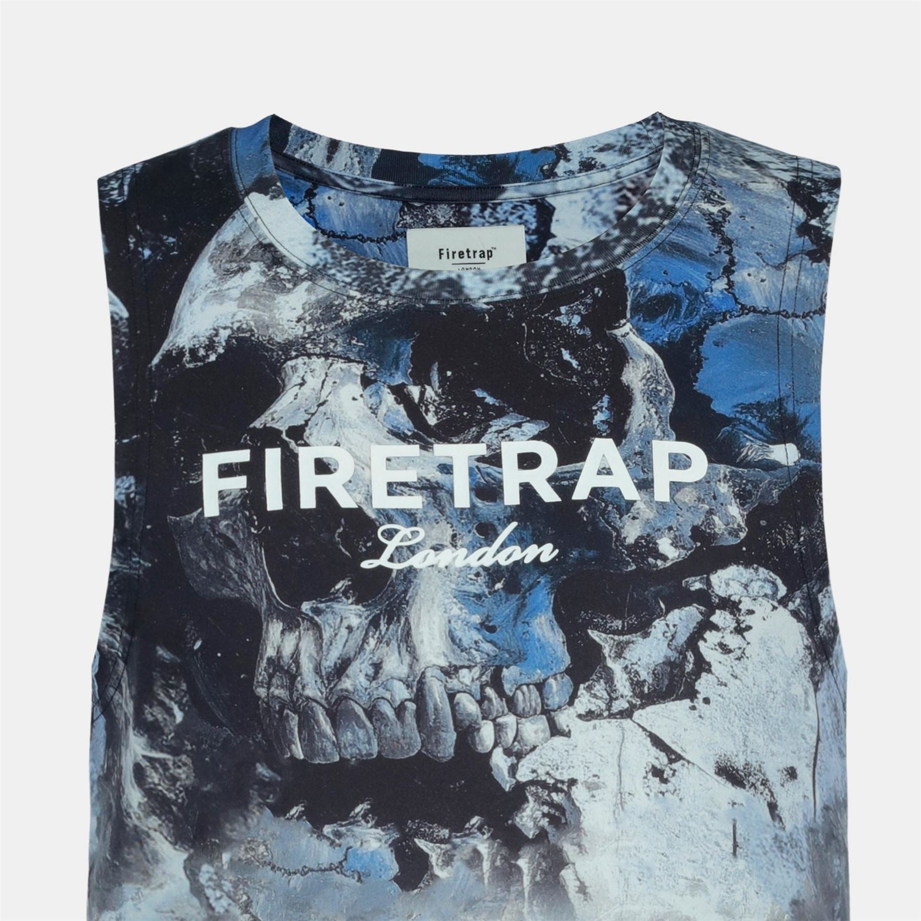 Firetrap Sub Lightning Print Cotton Muscle Vest
