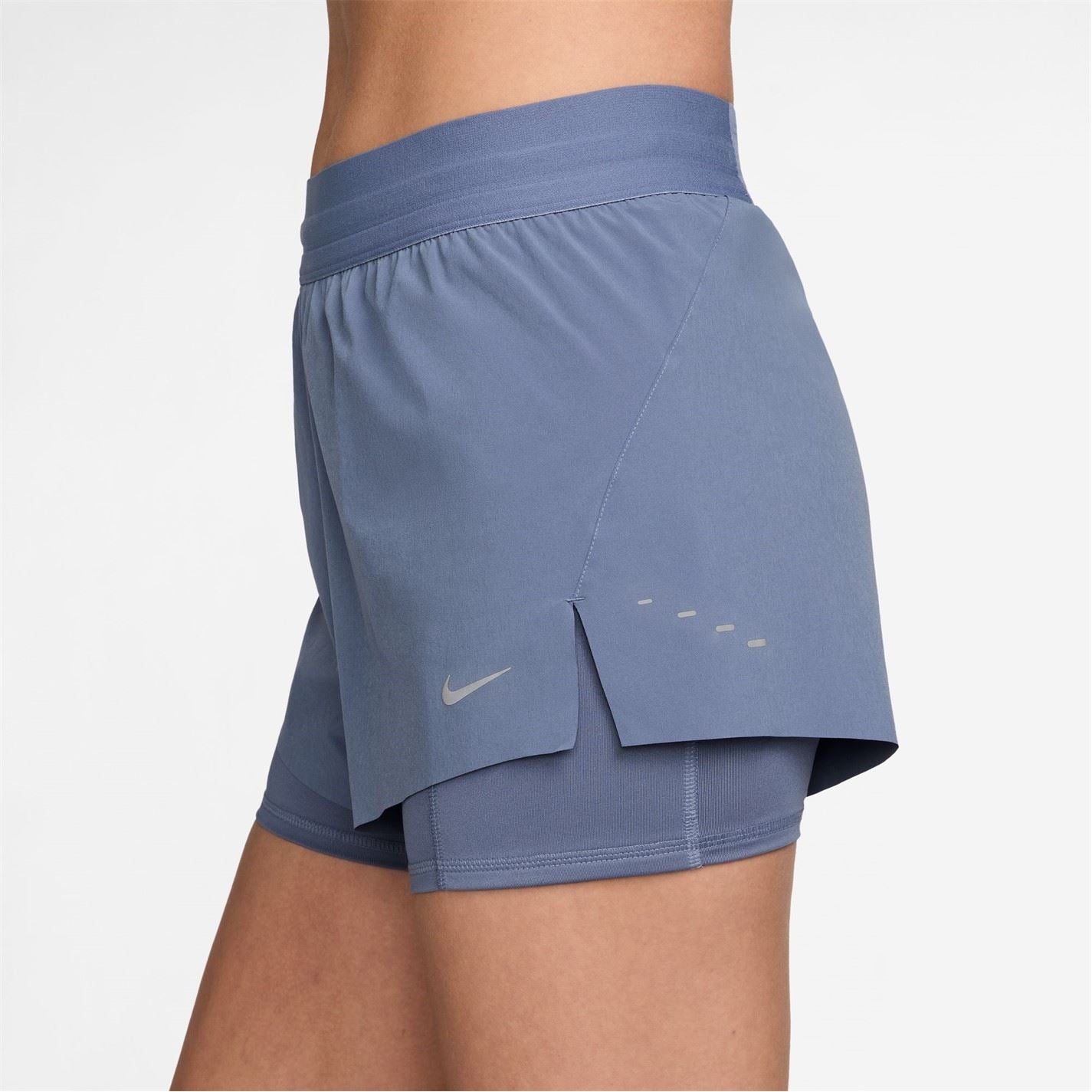 Nike Womens Dri Fit Swift Mid Rise 3 2 In 1 Shorts