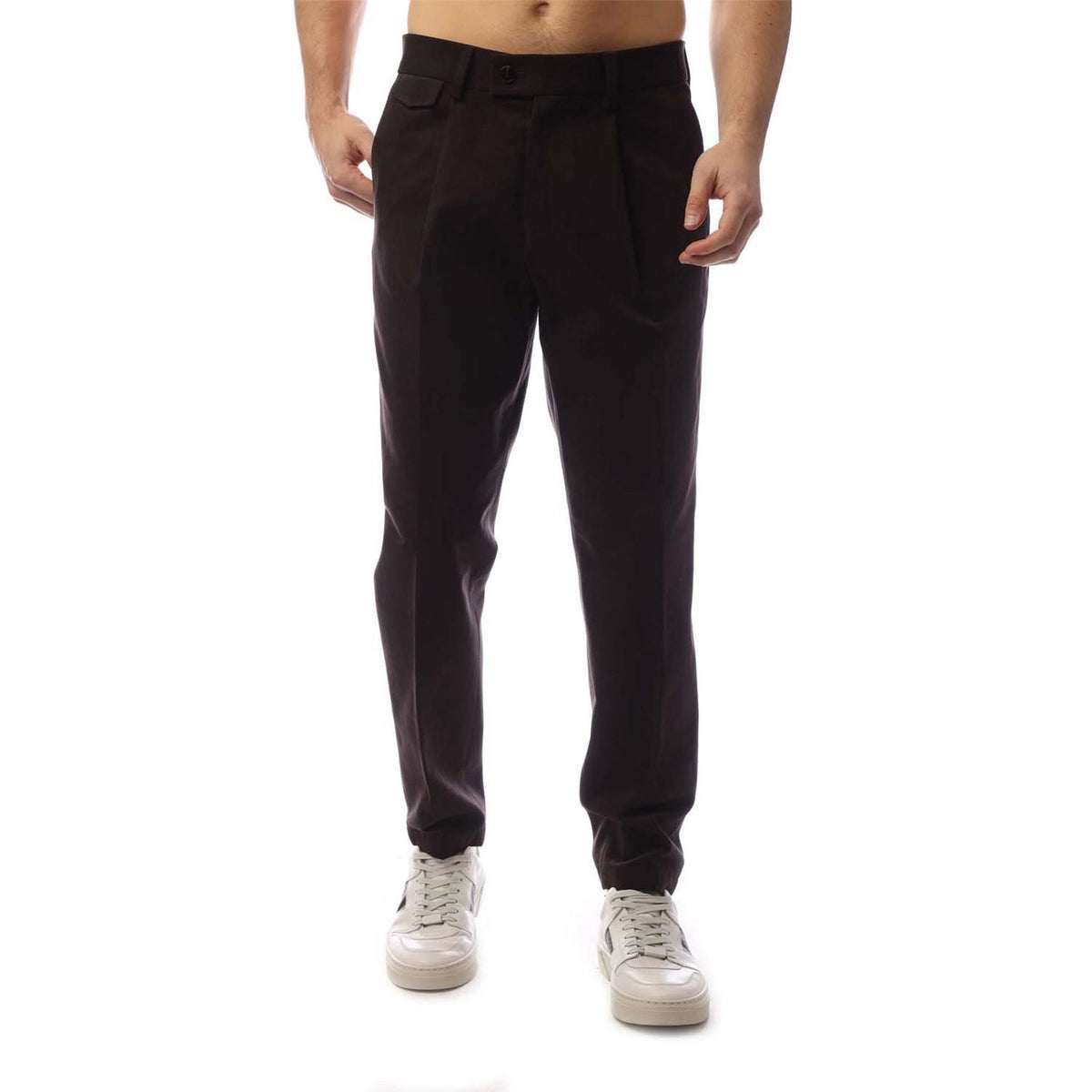 Boss Pleated Leg Solid Patterned Chinos