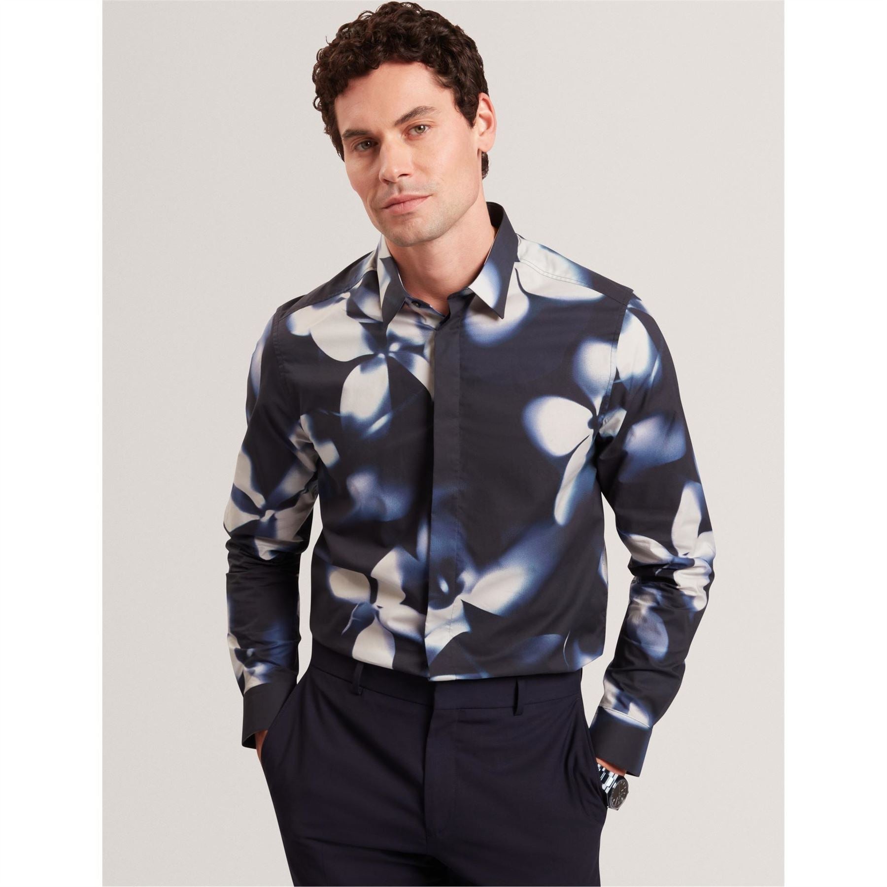 Ted Baker Long Sleeve Floral Patterned Shirt