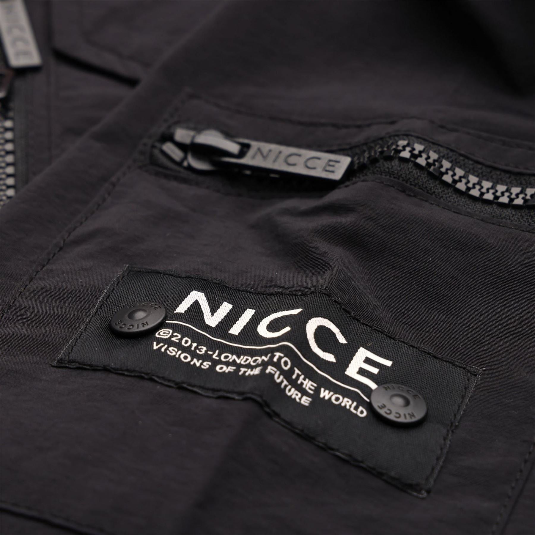 Nicce Claytun Solid Patterned with Logo Badge Overshirt