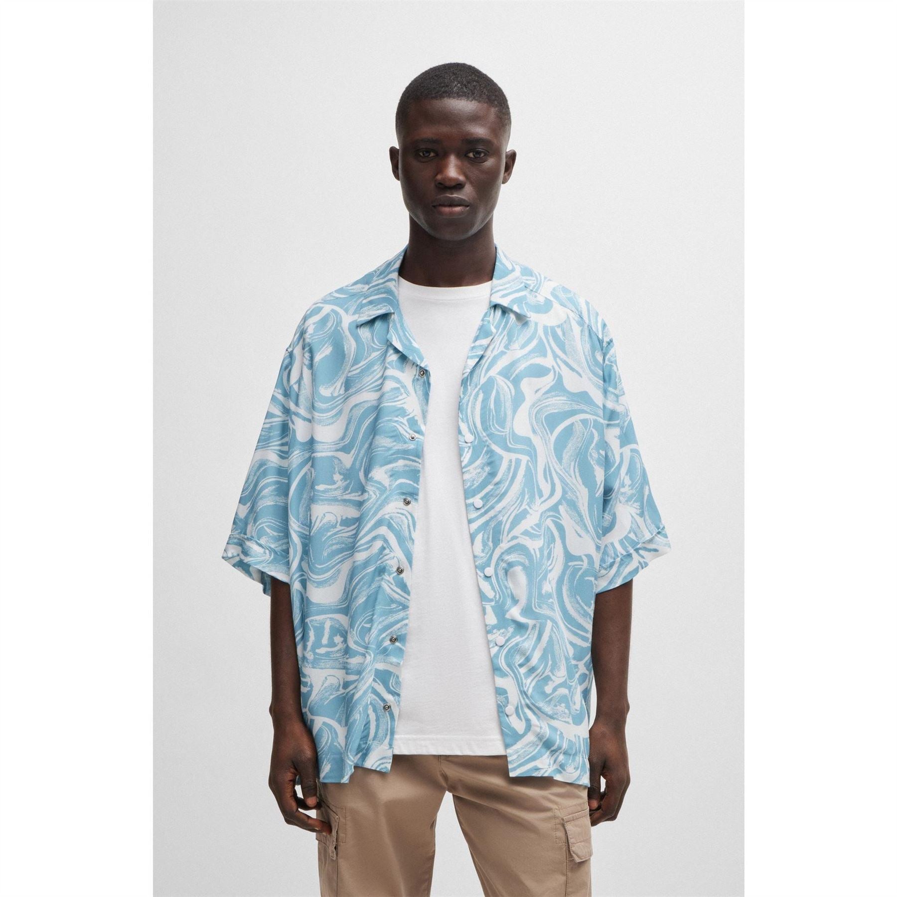 Boss Lapis 3 Patterned Short Sleeve Shirt